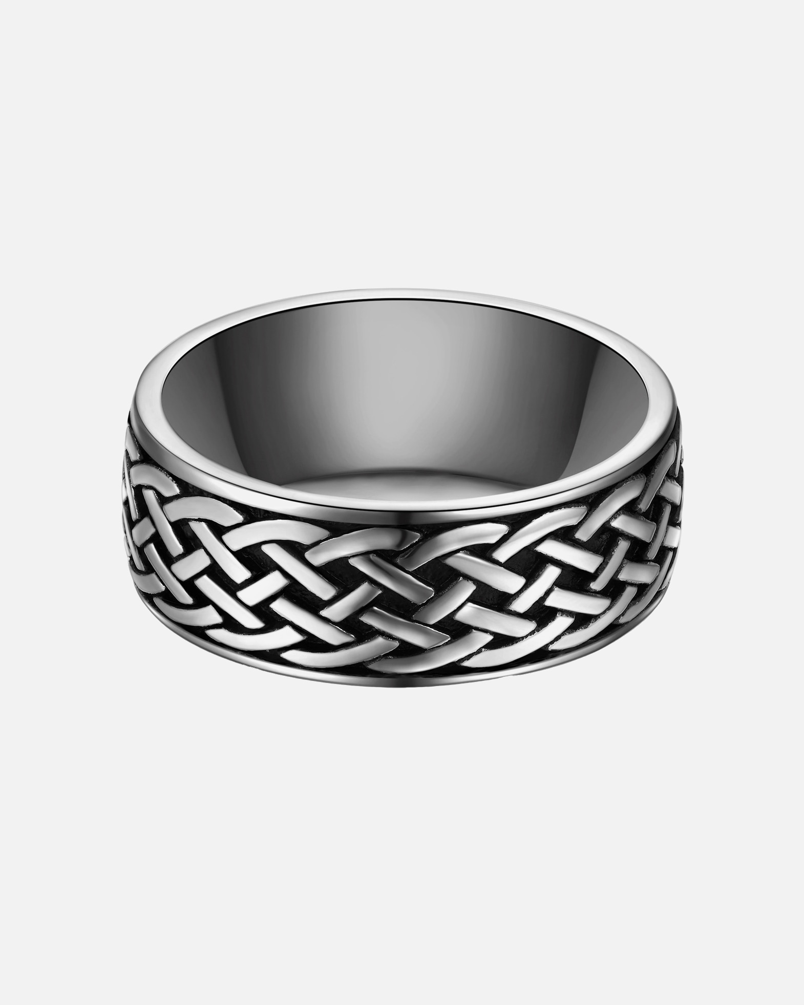 Bague pour Homme True Rebels Bague en Acier inoxydable en Argent/noir 68