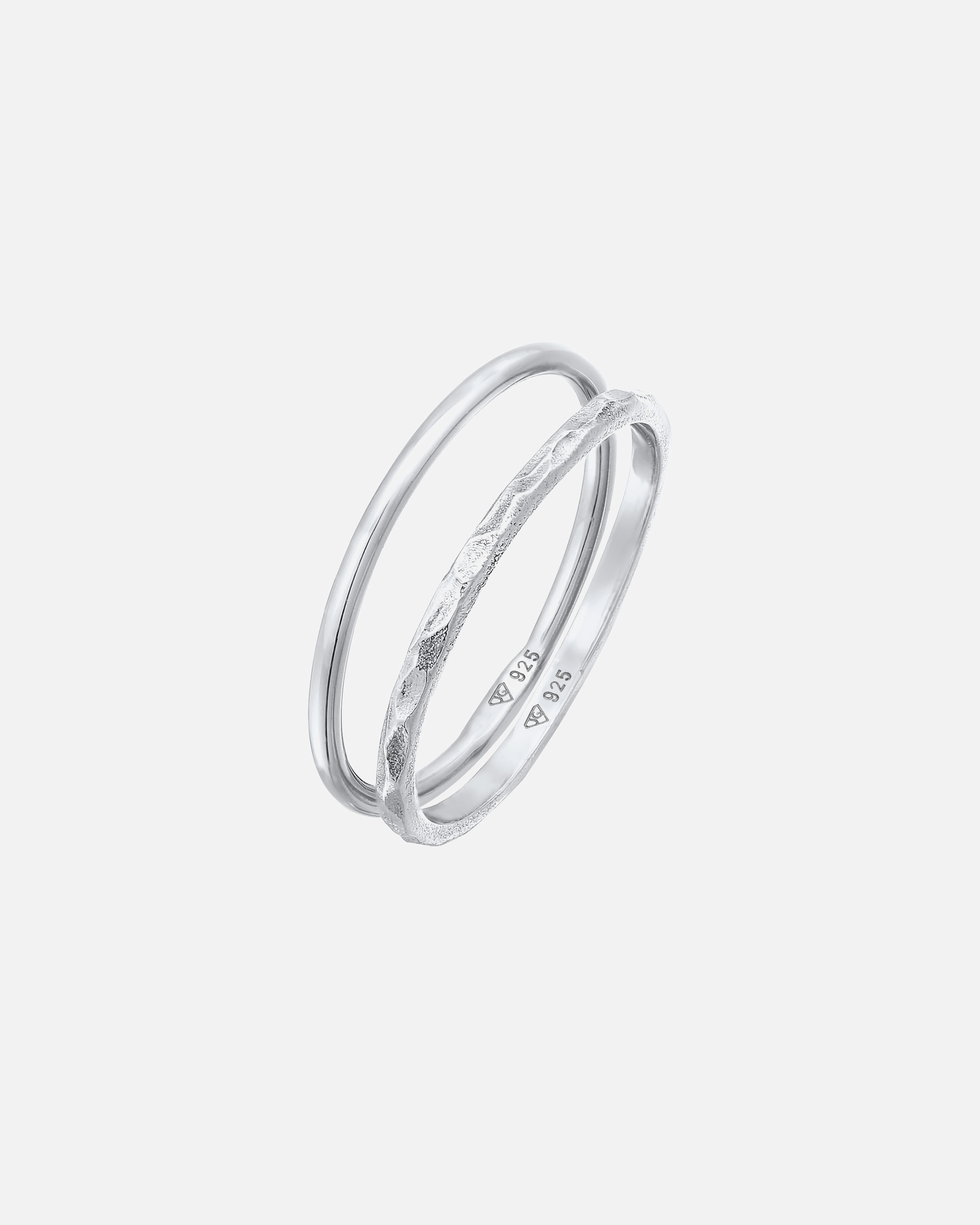 Bague pour Femme Elli Elli Ring Stapelringe Stacking Bandring 2er Set 925 Silber 58