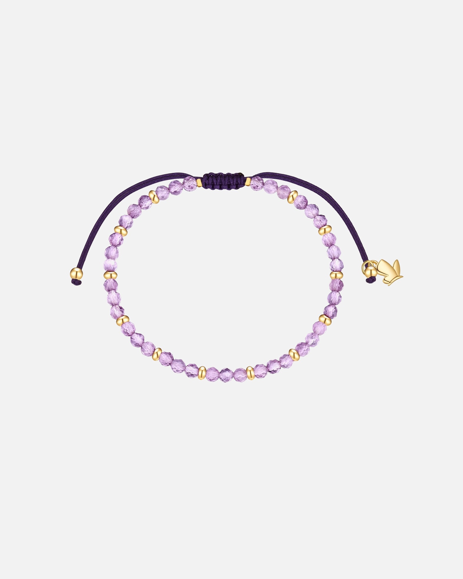 Bracelet pour Femme Glanzstücke München Bracelet en acier inoxydable en doré avec améthyste Réglable 15,0 - 22,0 cm