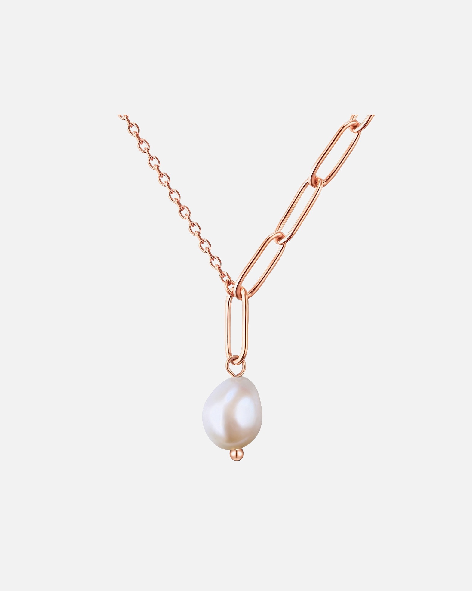 Collier pour Femme Collier en acier inoxydé Acier inoxydable Perle de culture d'eau douce en Or jaune or rose