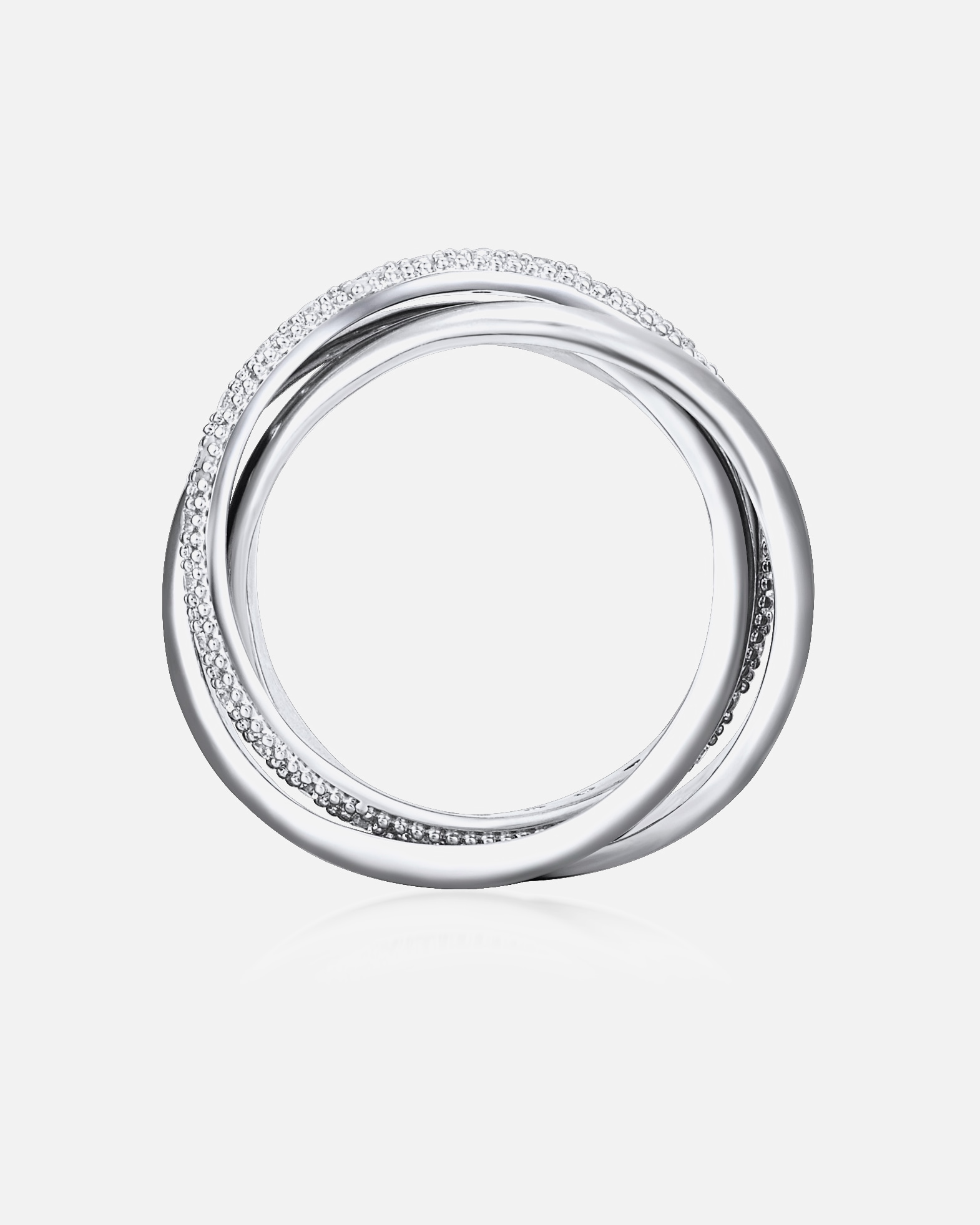 Bague pour Femme Lulu & Jane Bague tendance Laiton Oxyde de zirconium (CZ) en Argent 58