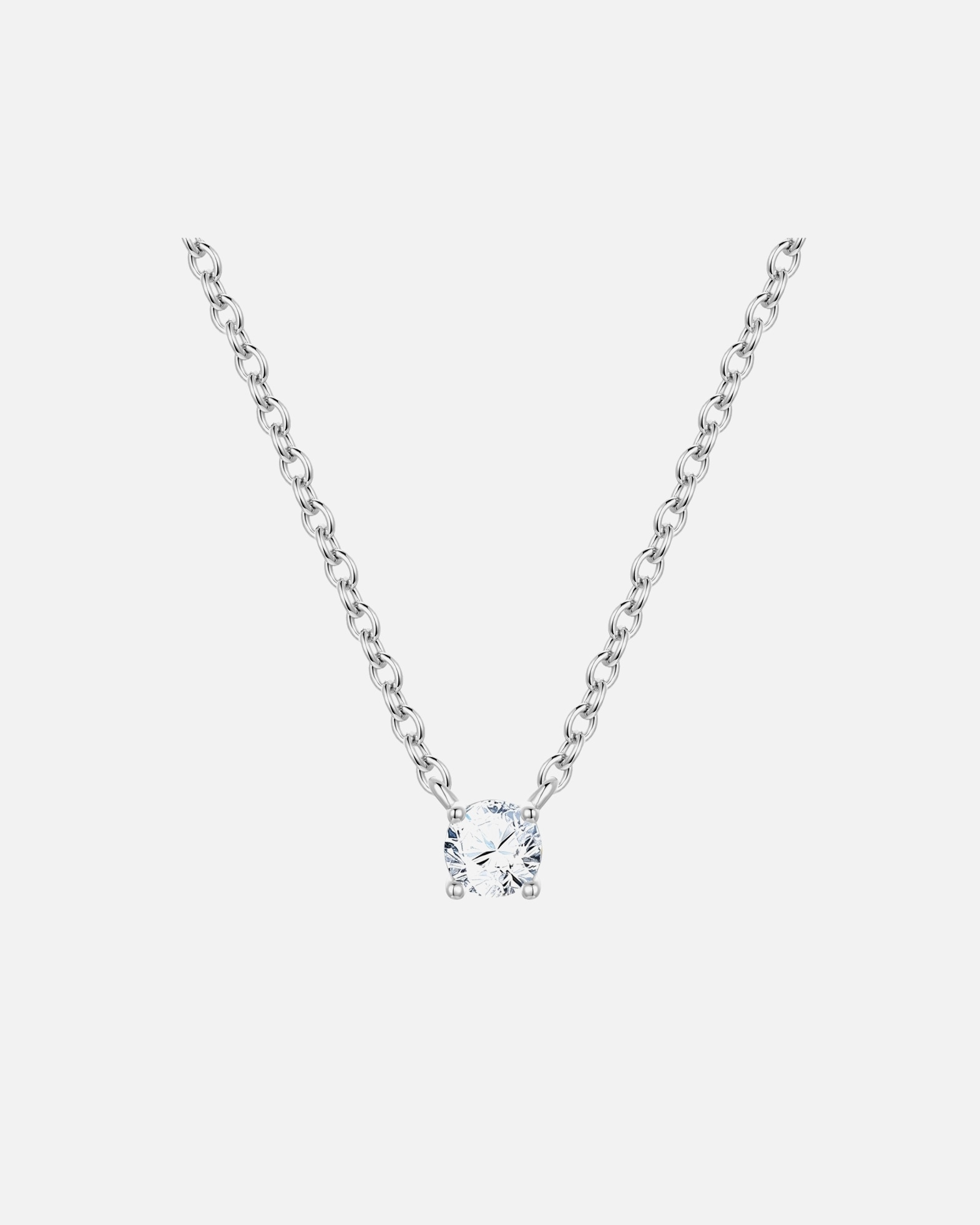 Collier pour Femme Lulu & Jane Collier en laiton en Argent avec Zircon 40,0 cm Basiskette + 5,0 cm Verlängerung