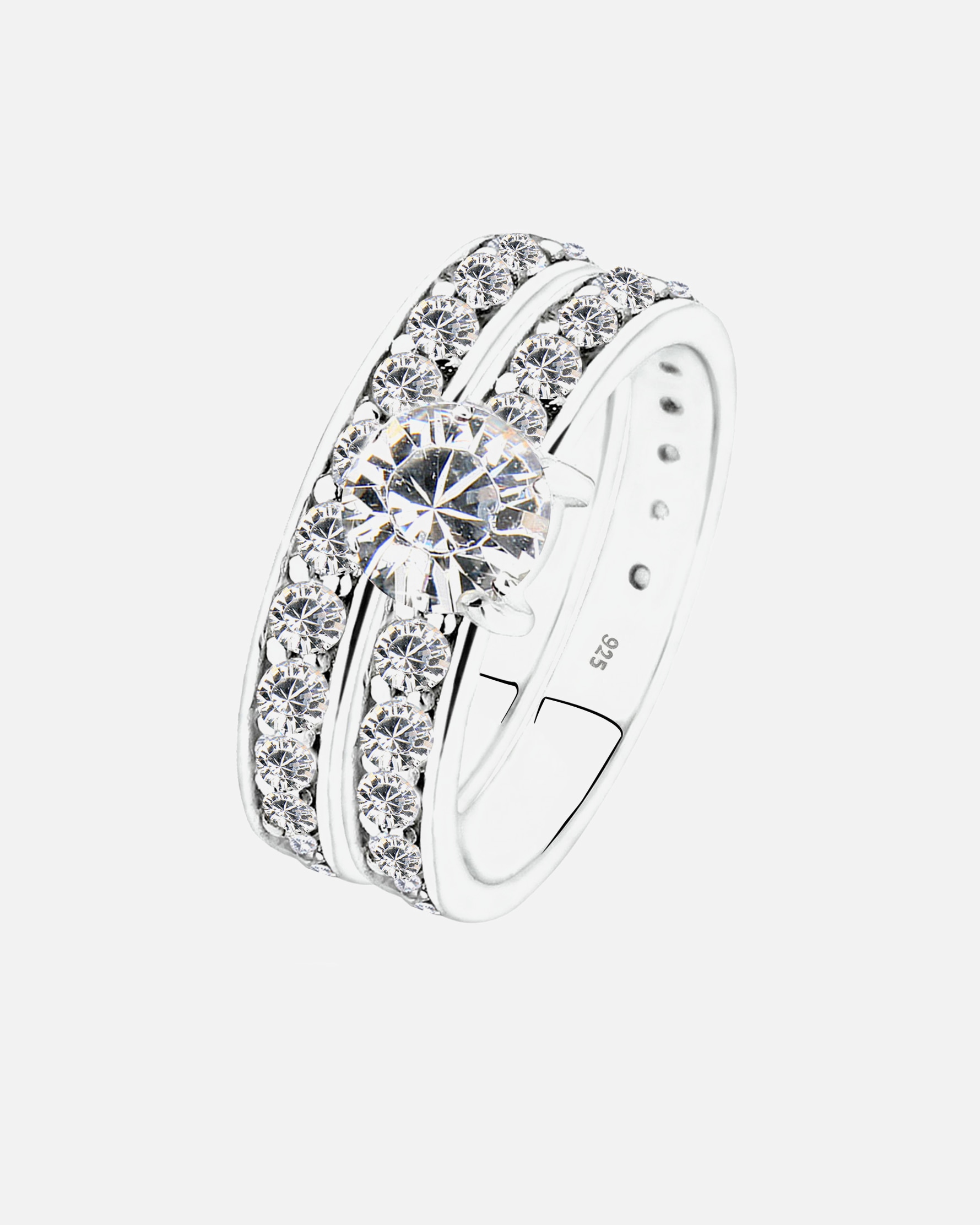 Bague pour Femme Elli Femmes set bague empilable avec cristaux en argent sterling 925 52