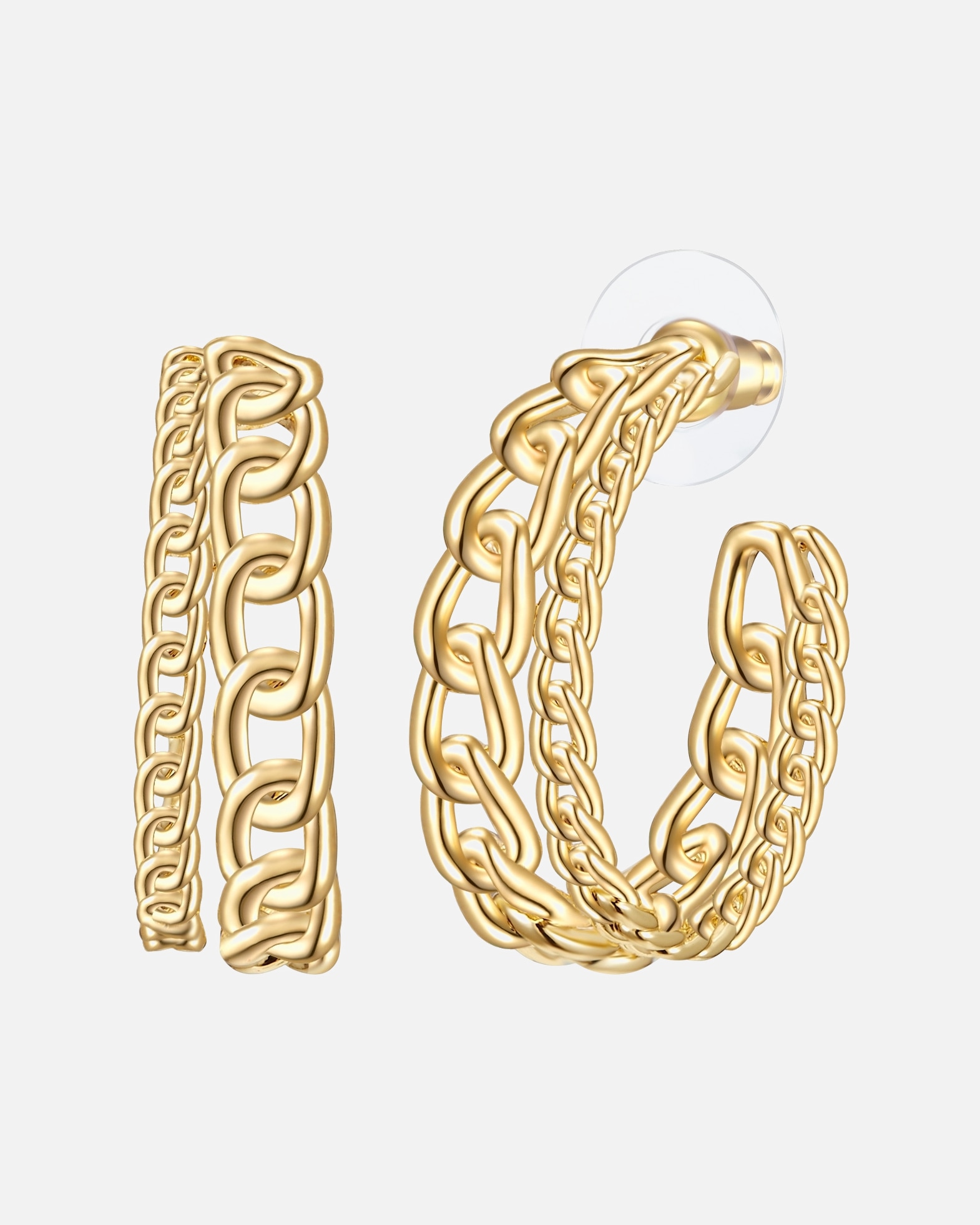 Créoles pour Femme Lulu & Jane Boucles d´oreilles en Métal en Or jaune 27,8 mm