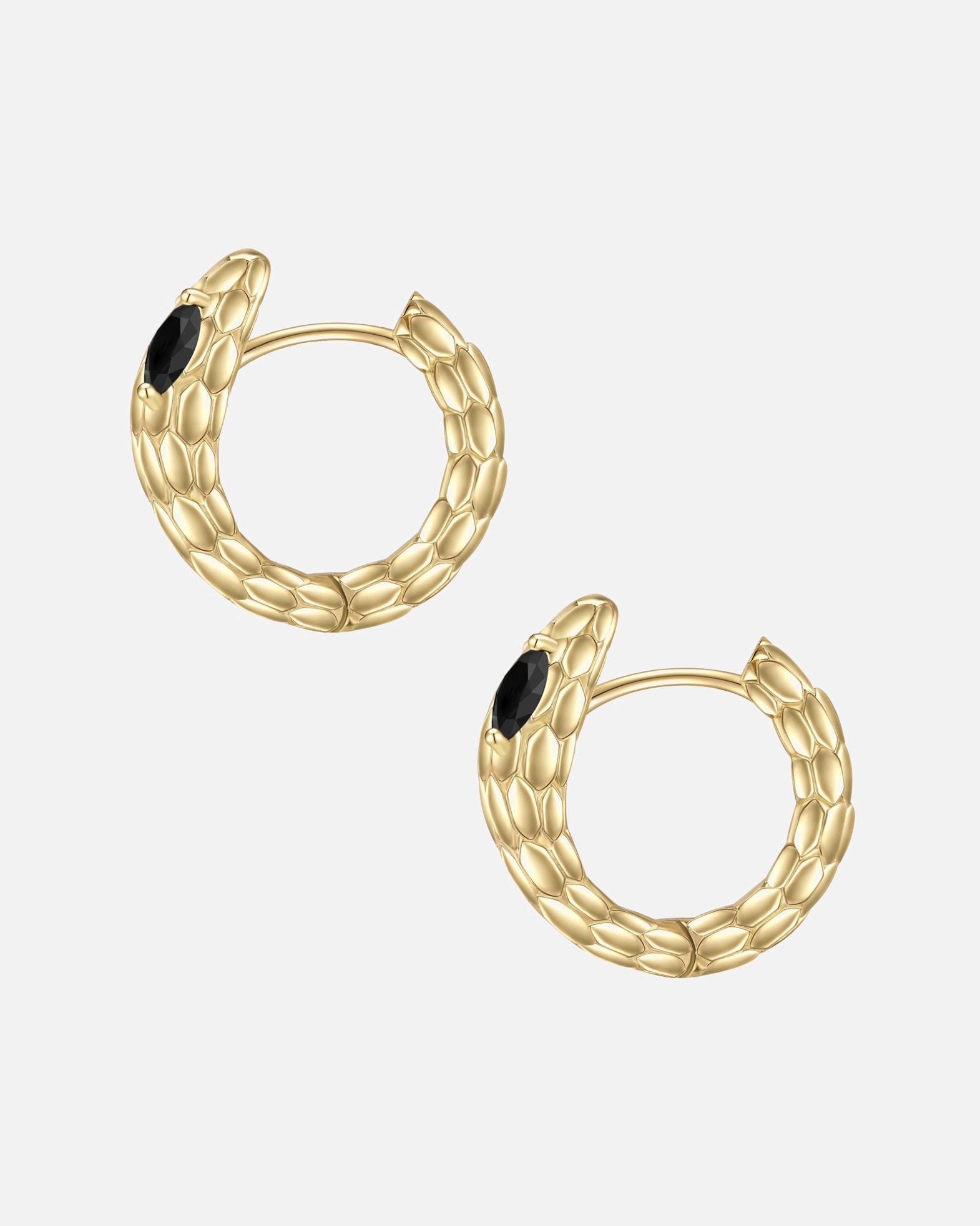 Créoles pour Femme Yokoamii Créoles serpent en laiton doré avec Zirkonia 18,8 mm