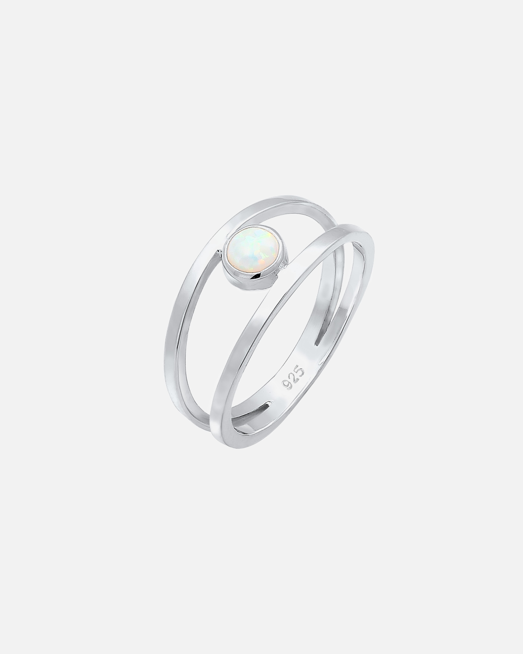 Bague pour Femme Elli Bague deux rangées opale synthétique Argent 925 58