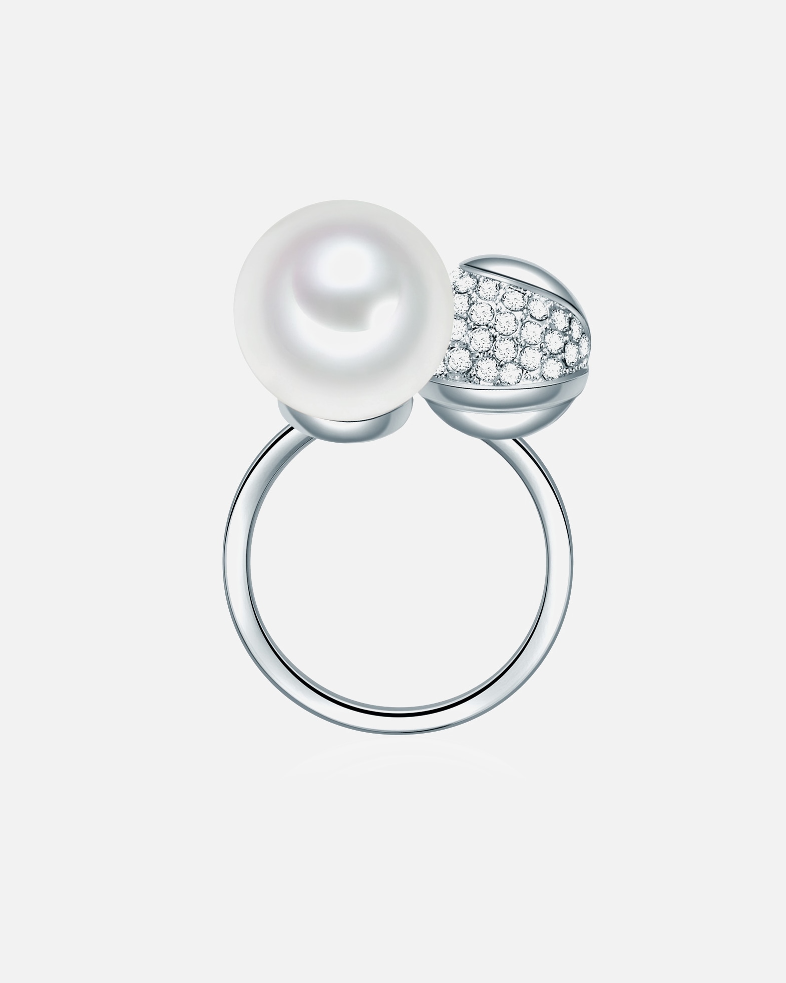 Bague pour Femme Lulu & Jane Bague avec perle Laiton Verre Perles organiques en Argent 56