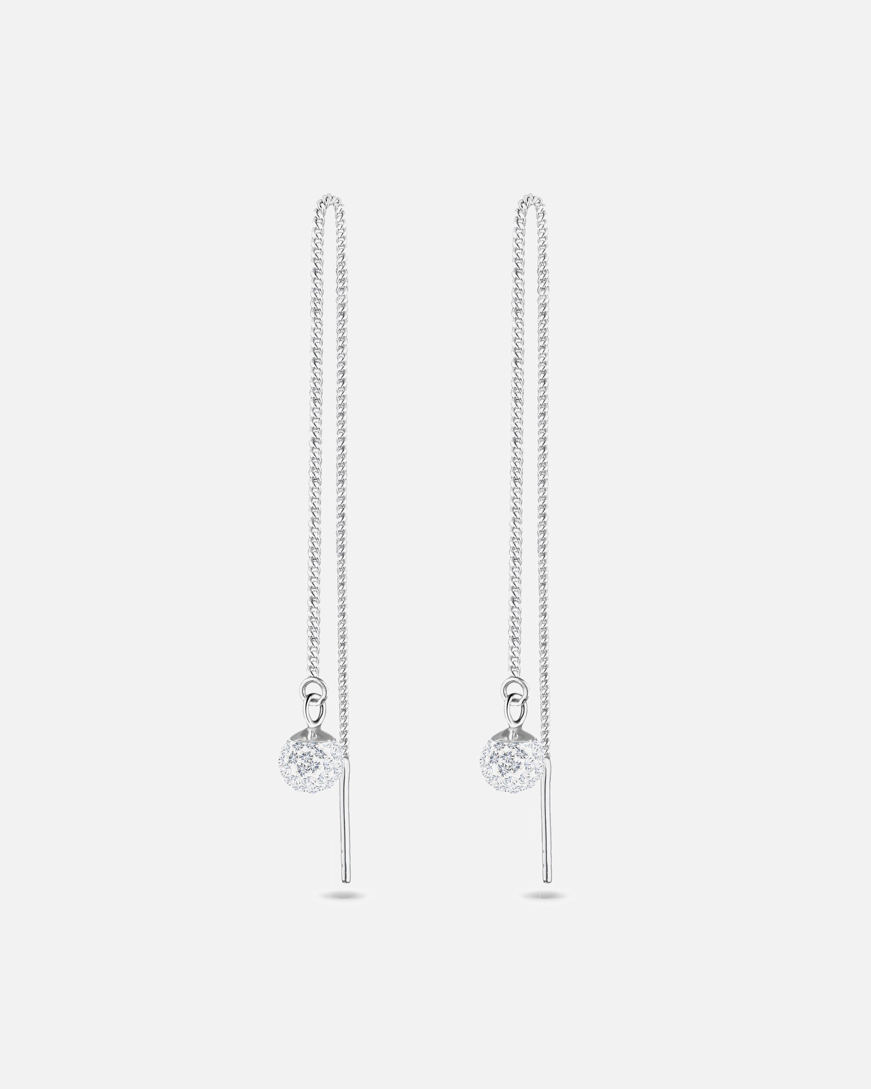 Boucles d'oreilles pour Femme Elli Femmes Pendentif d'oreilles Boule Glamour avec Cristaux en Argent Sterling 925 Blanc