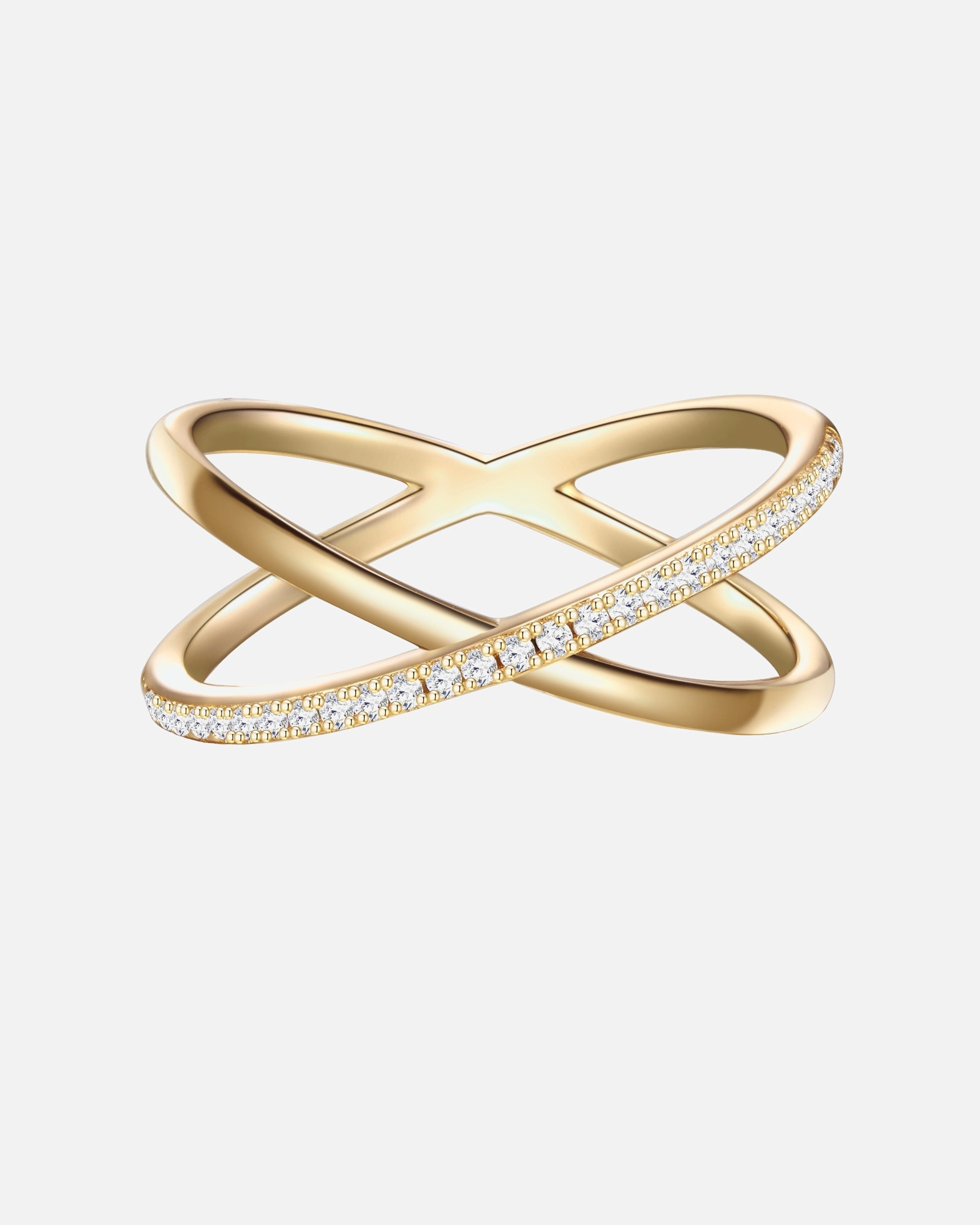 Bague pour Femme Glanzstücke München Bague en argent Argent sterling Oxyde de zirconium (CZ) en Or jaune 48