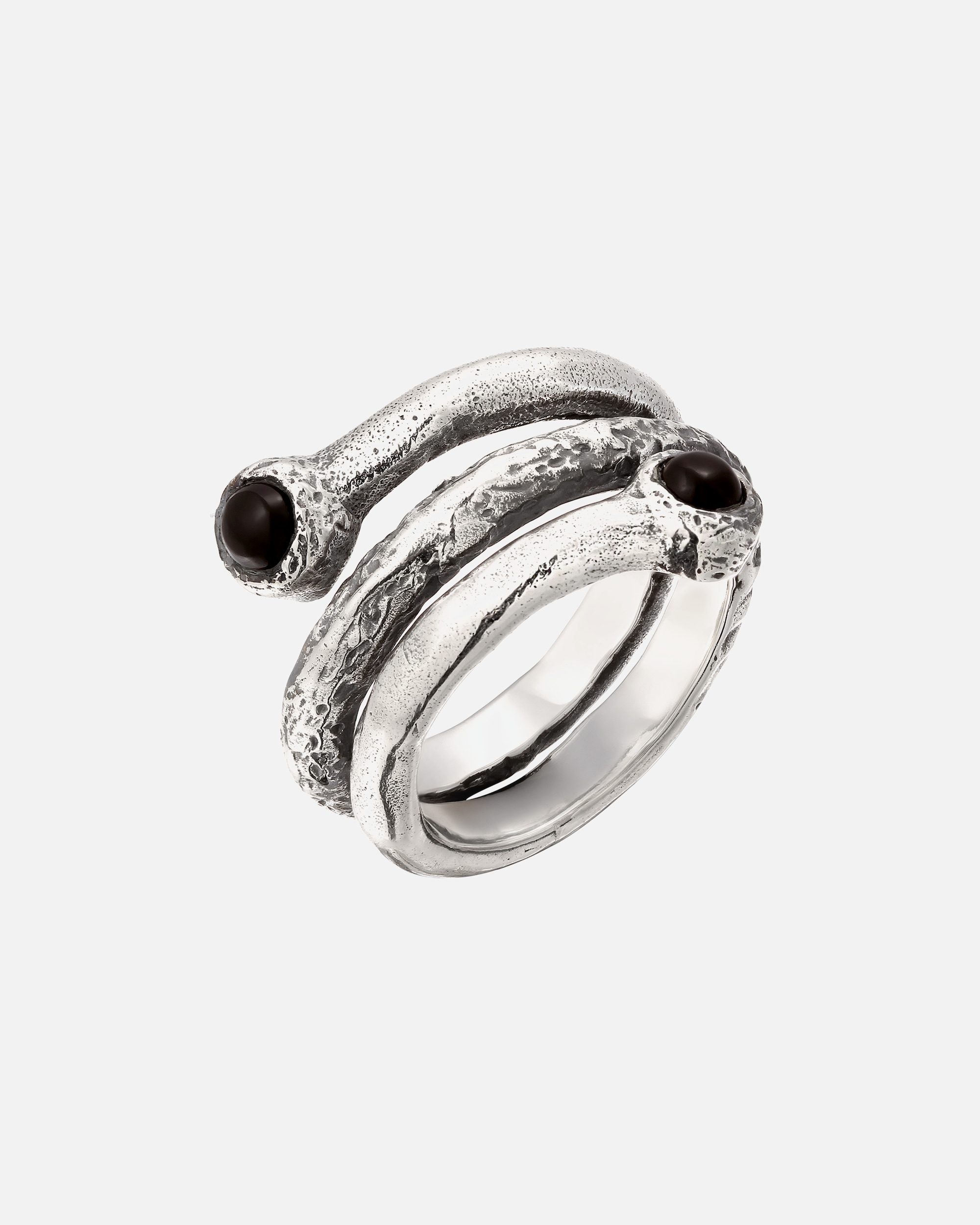 Bague pour Homme Haze & Glory Default Brand Line Bague argent Onyx noir 925 Sterling Silver 66