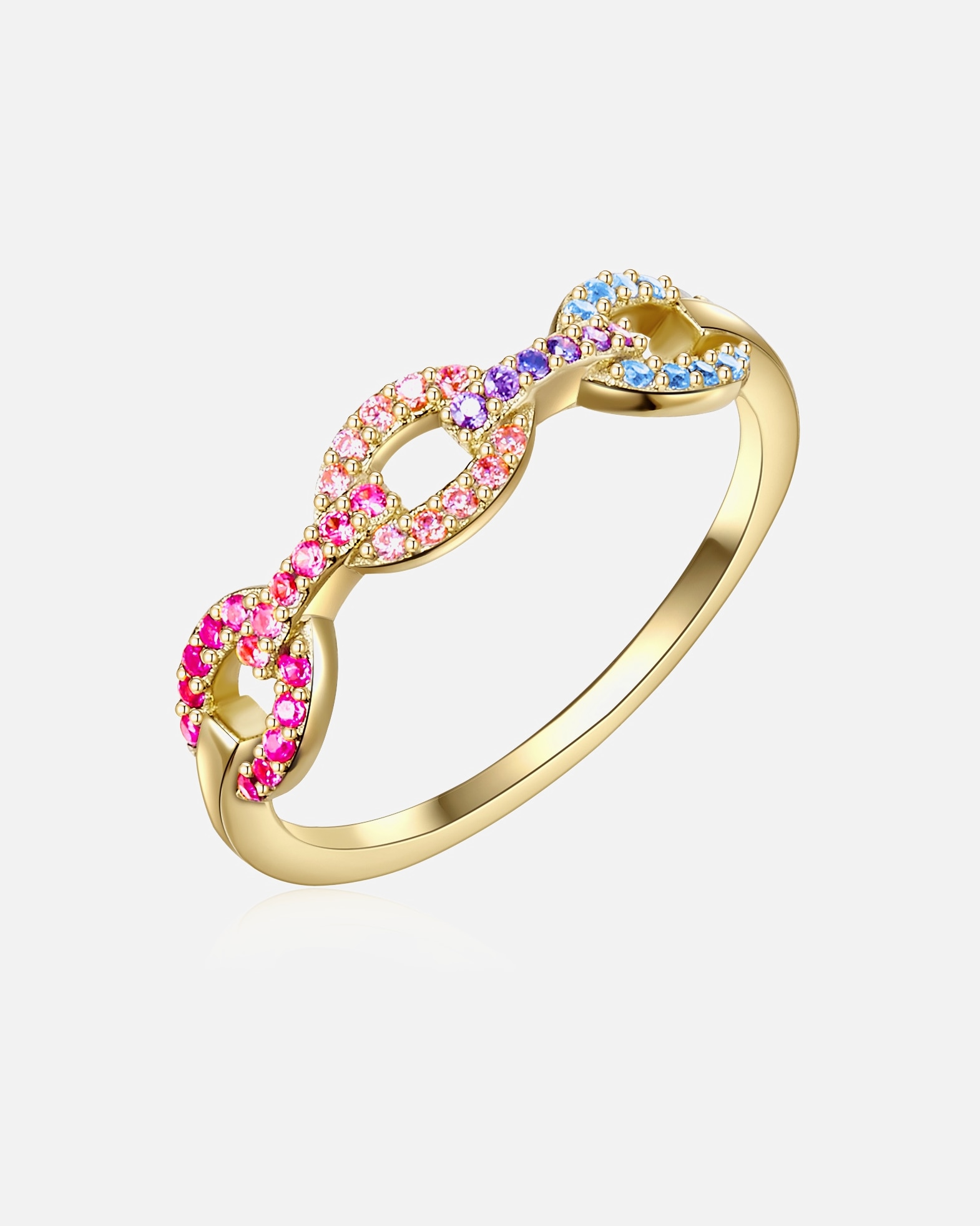 Bague pour Femme Lulu & Jane Bague en Laiton en Or jaune 58