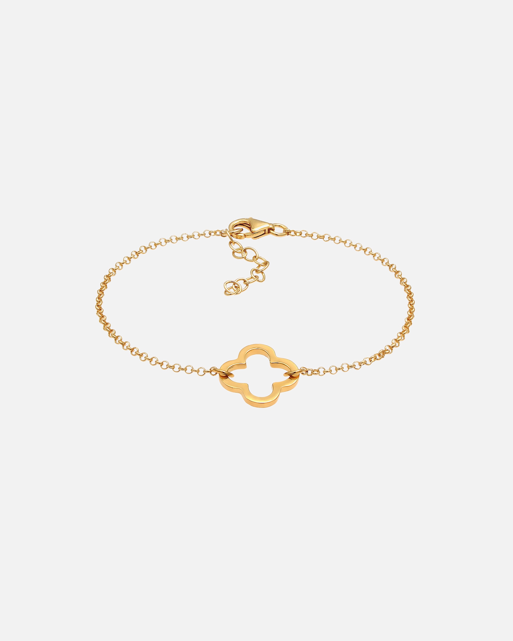 Bracelet pour Femme Elli Talisman découpé en trèfle pour dames en 925/1000 argent massif goldfarben