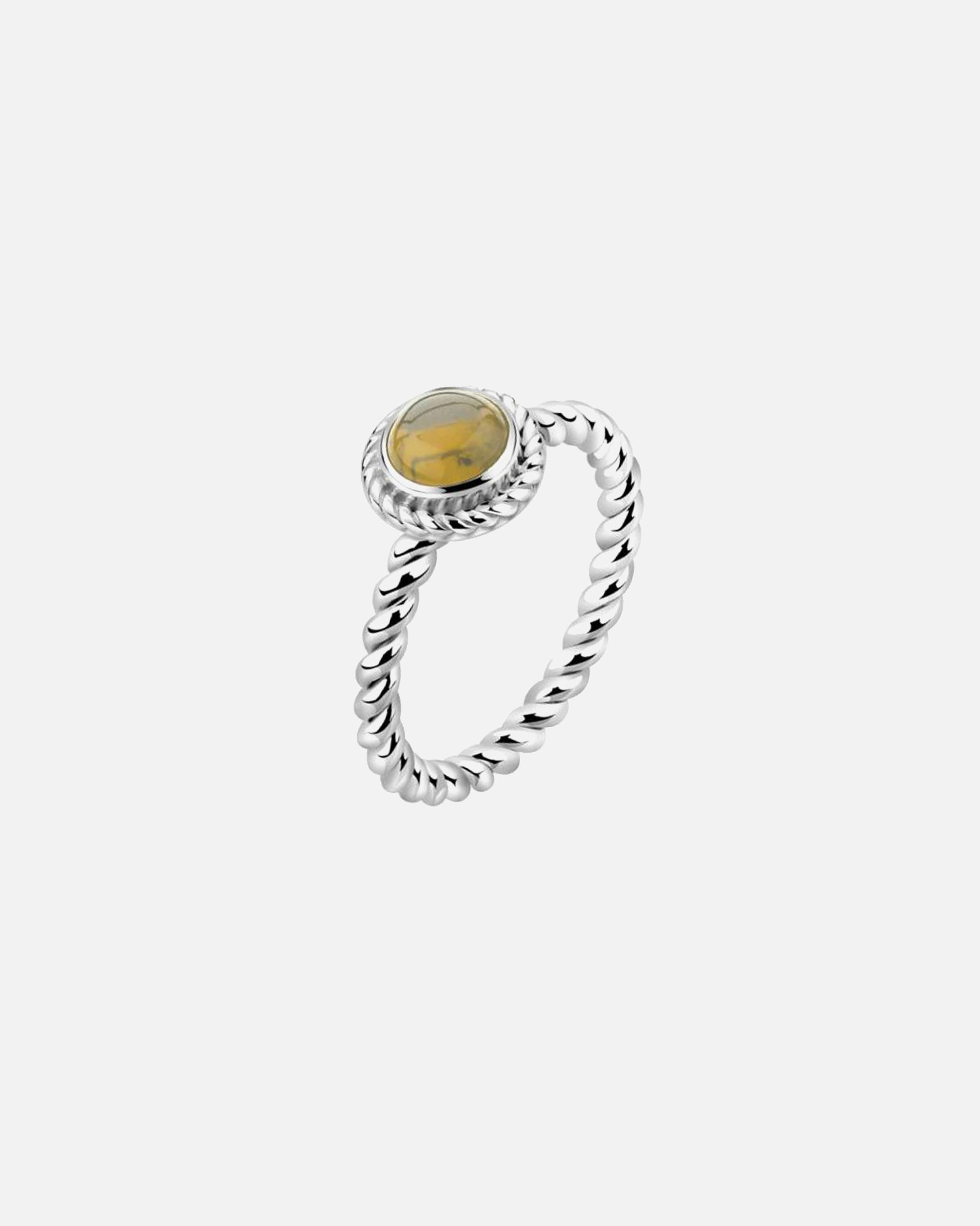 Bague pour Femme Nenalina Femmes Solitaire Torsadé avec Pierre Précieuse Jaune Citrine en argent sterling 925 56