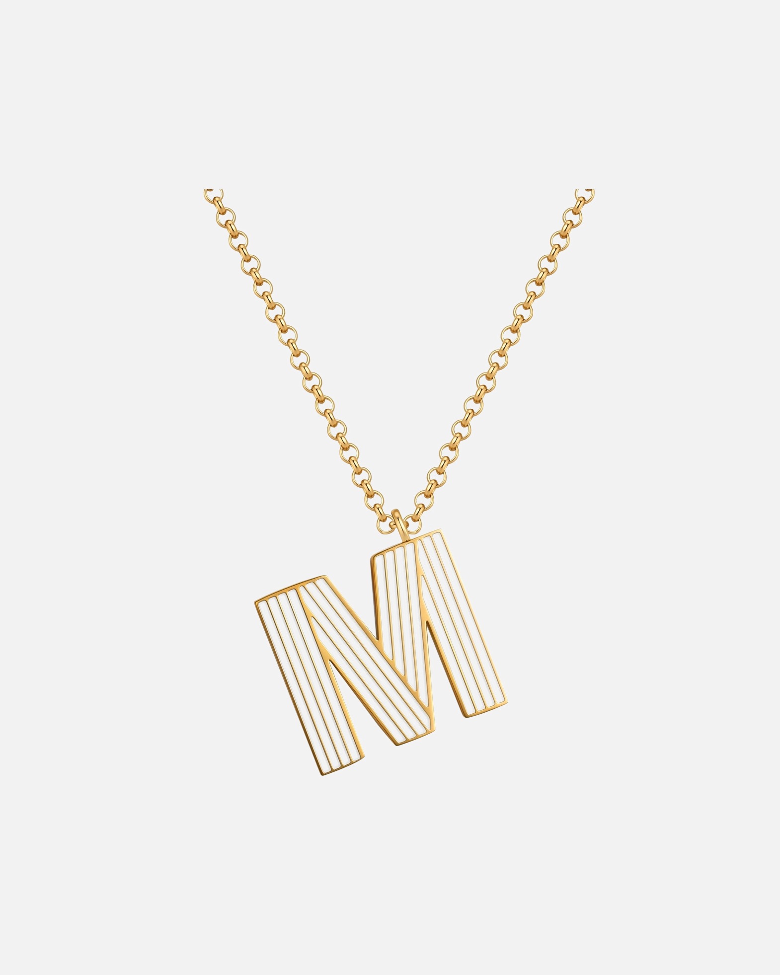 Collier pour Femme Glanzstücke München Collier Lettre M en Acier Inoxydable en Doré 40,0 cm Basiskette + 5,0 cm Verlängerung