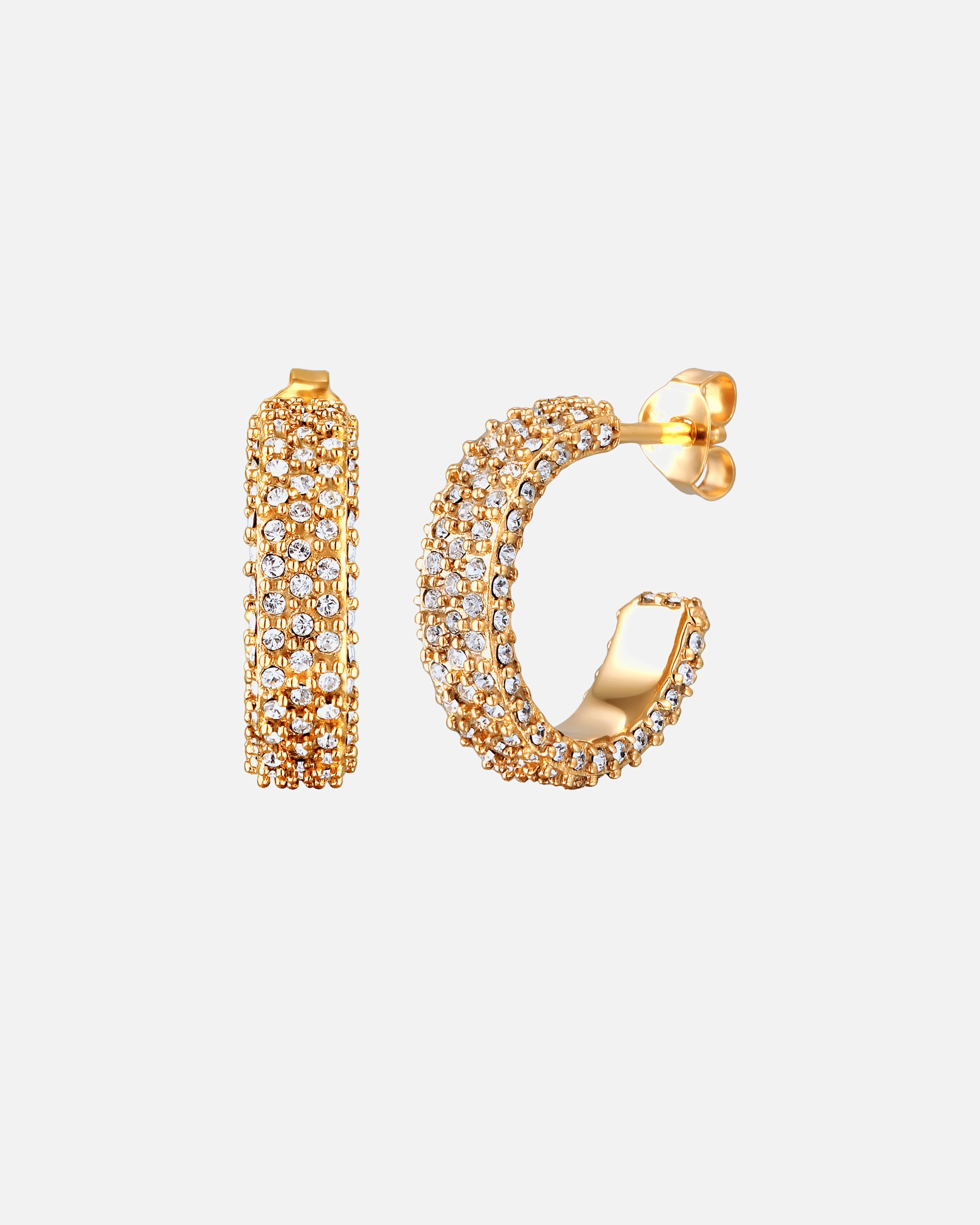 Boucles d'oreilles pour Femme Clous d'oreille Cristaux de verre Blanc 925 Sterling Silver goldfarben