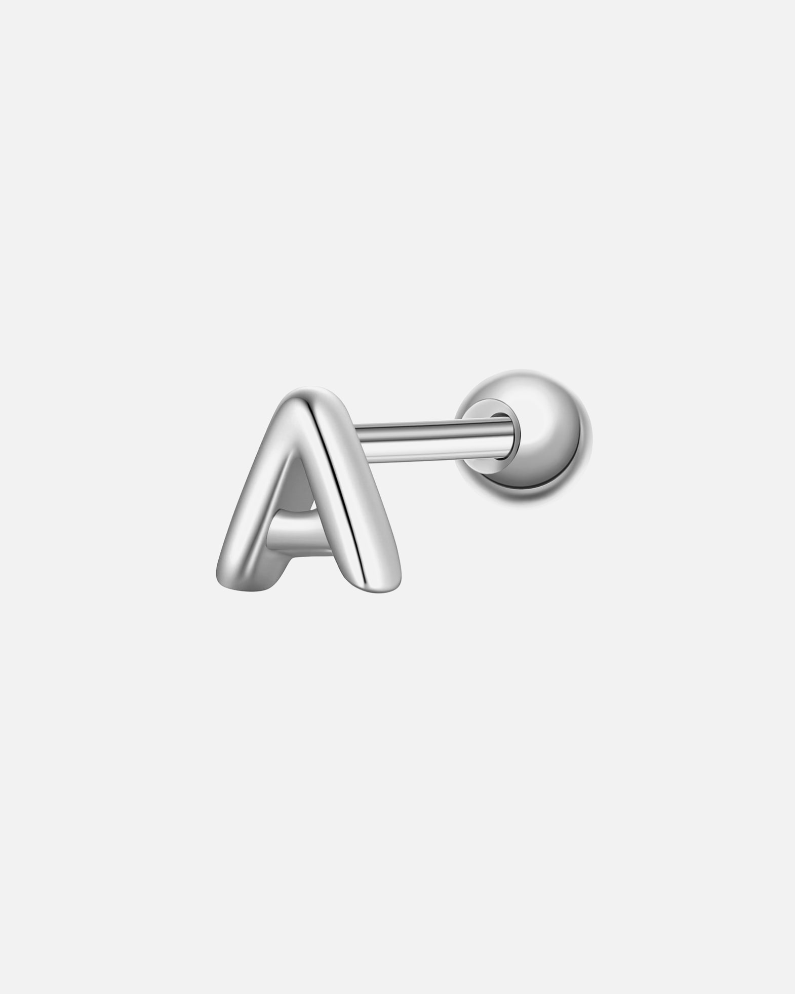 Boucles d'oreilles pour Femme Glanzstücke München Piercing Lettre A en argent sterling en argent 4,0 mm