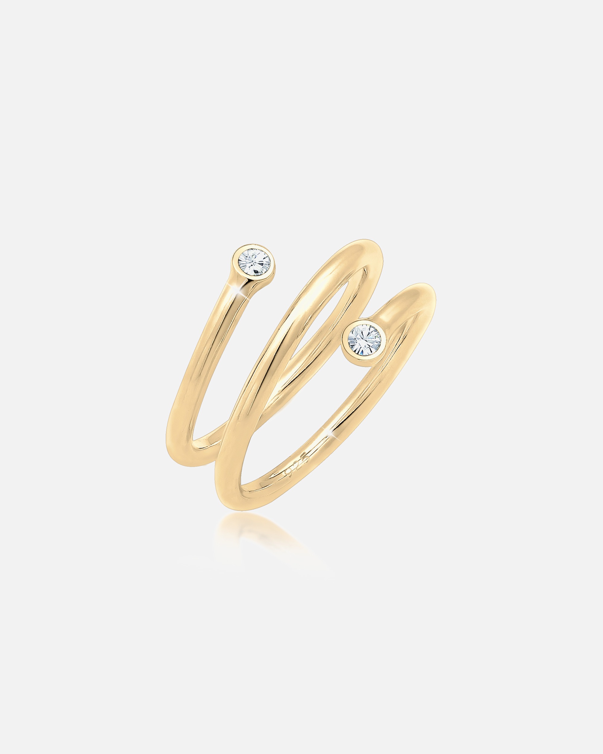 Bague pour Femme Elli anneau enroulé géo Cristaux 925 Argent Sterling 56