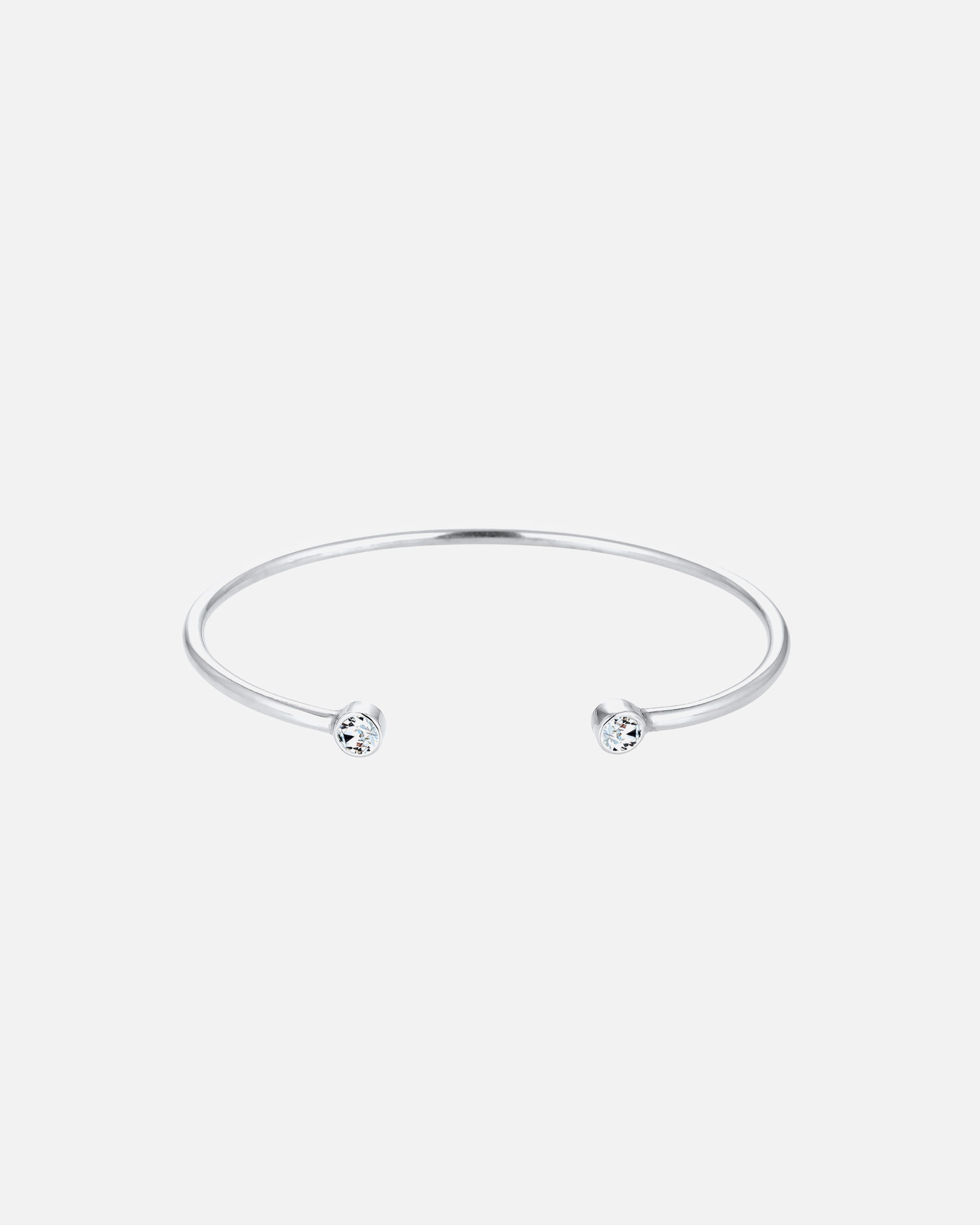 Bracelet pour Femme Elli Femmes anneau de bras géo minimaliste avec cristaux en argent sterling 925 Blanc