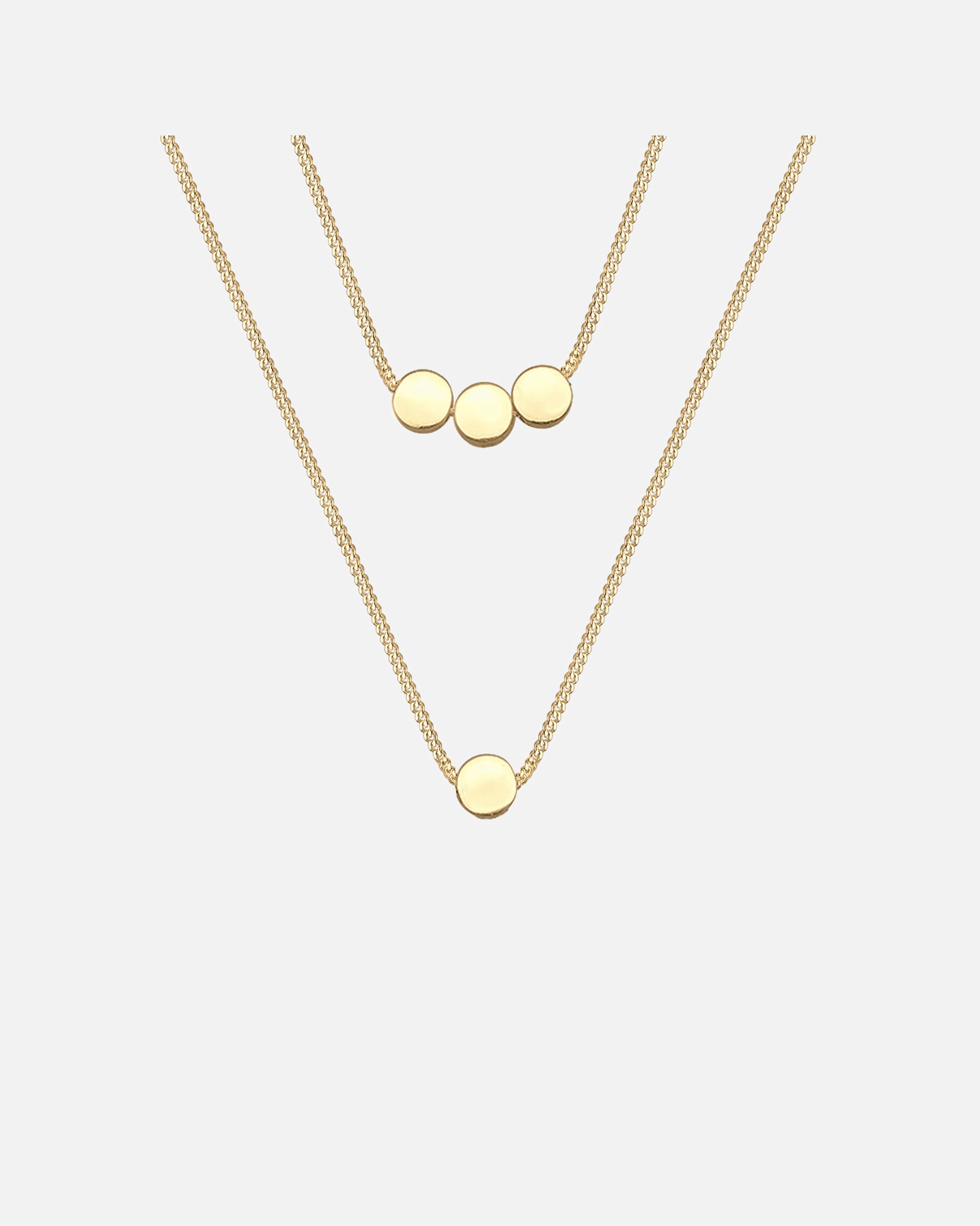 Collier pour Femme Elli Femme Paillettes Layer Look - (925/1000) Argent goldfarben