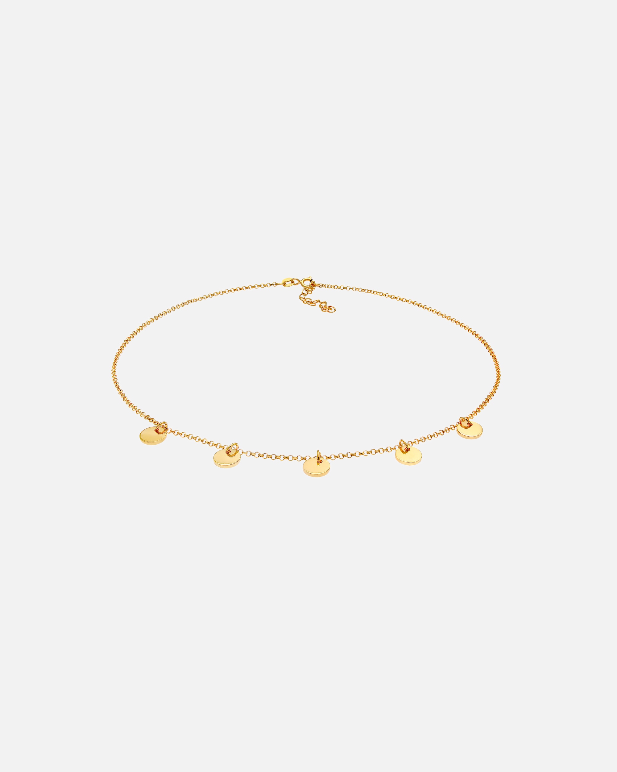 Collier pour Femme Elli Collier ras de cou pour dames Geo Platelet Round 925 Sterling Silver goldfarben