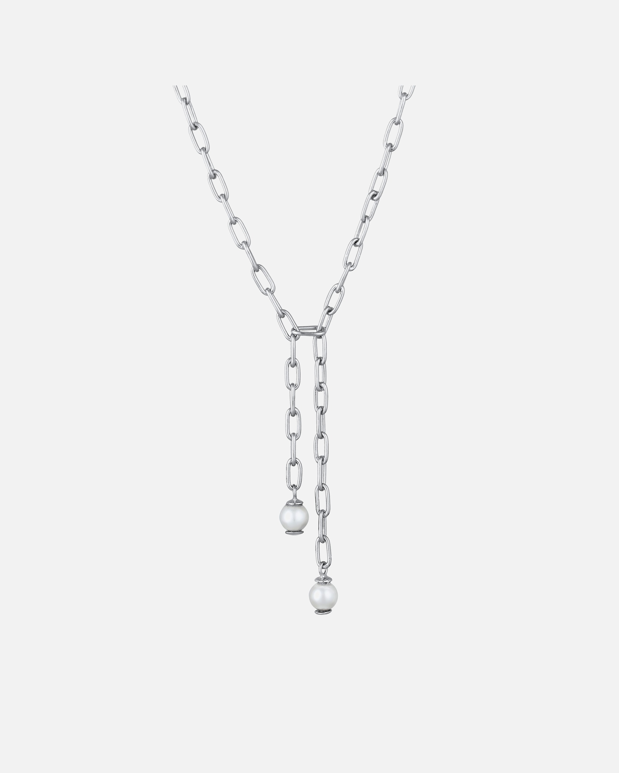 Collier pour Femme Elli PREMIUM Collier-Y Perle Synthétique Blanc 925 Sterling Silver 45