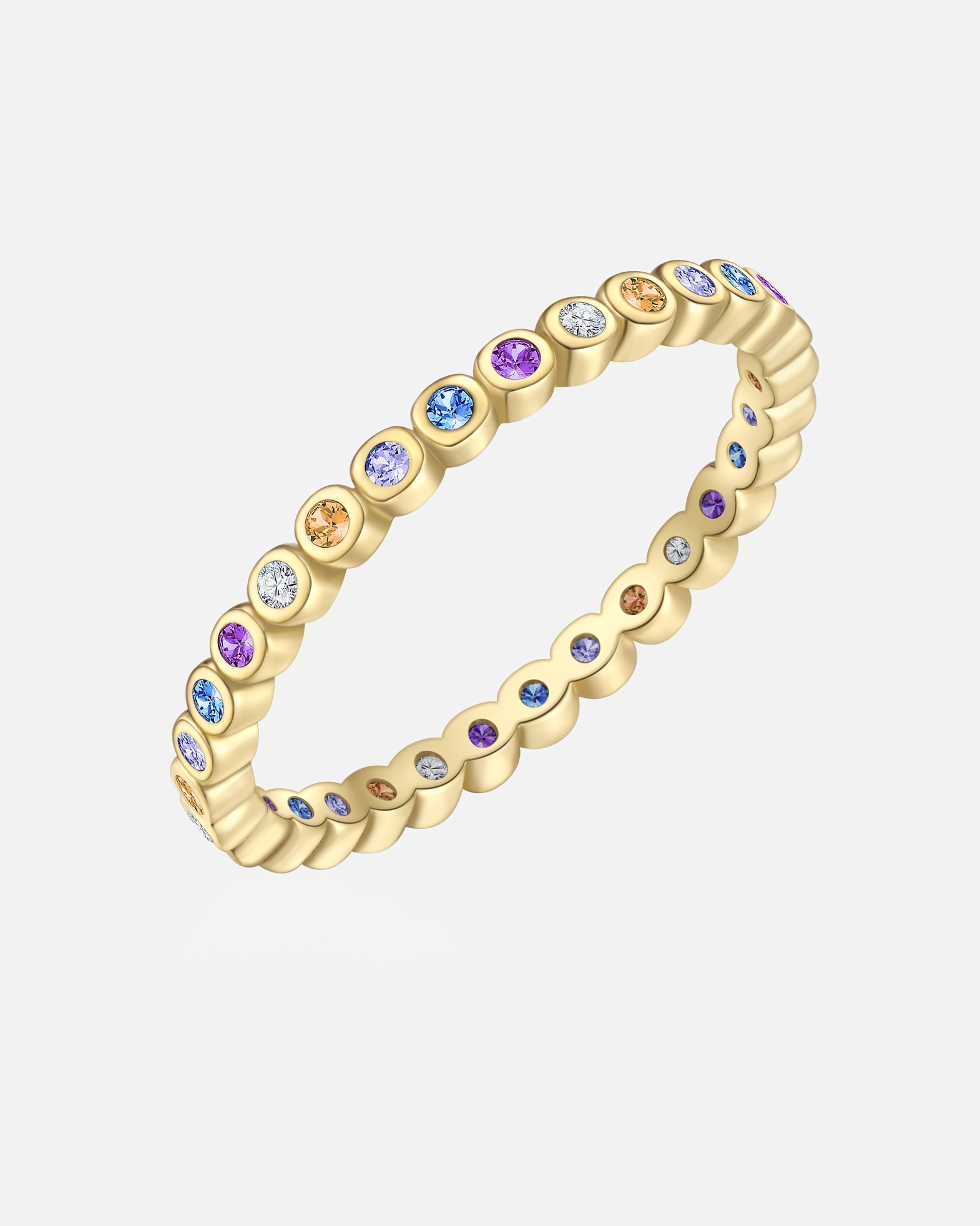 Bague pour Femme Glanzstücke München Bague en Argent Sterling en or jaune avec Zirconium 60