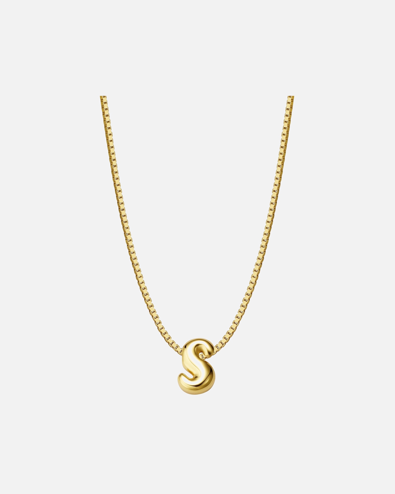 Collier pour Femme Glanzstücke München Collier Lettre S en Argent Sterling en or jaune 40,0 cm Basiskette + 5,0 cm Verlängerung