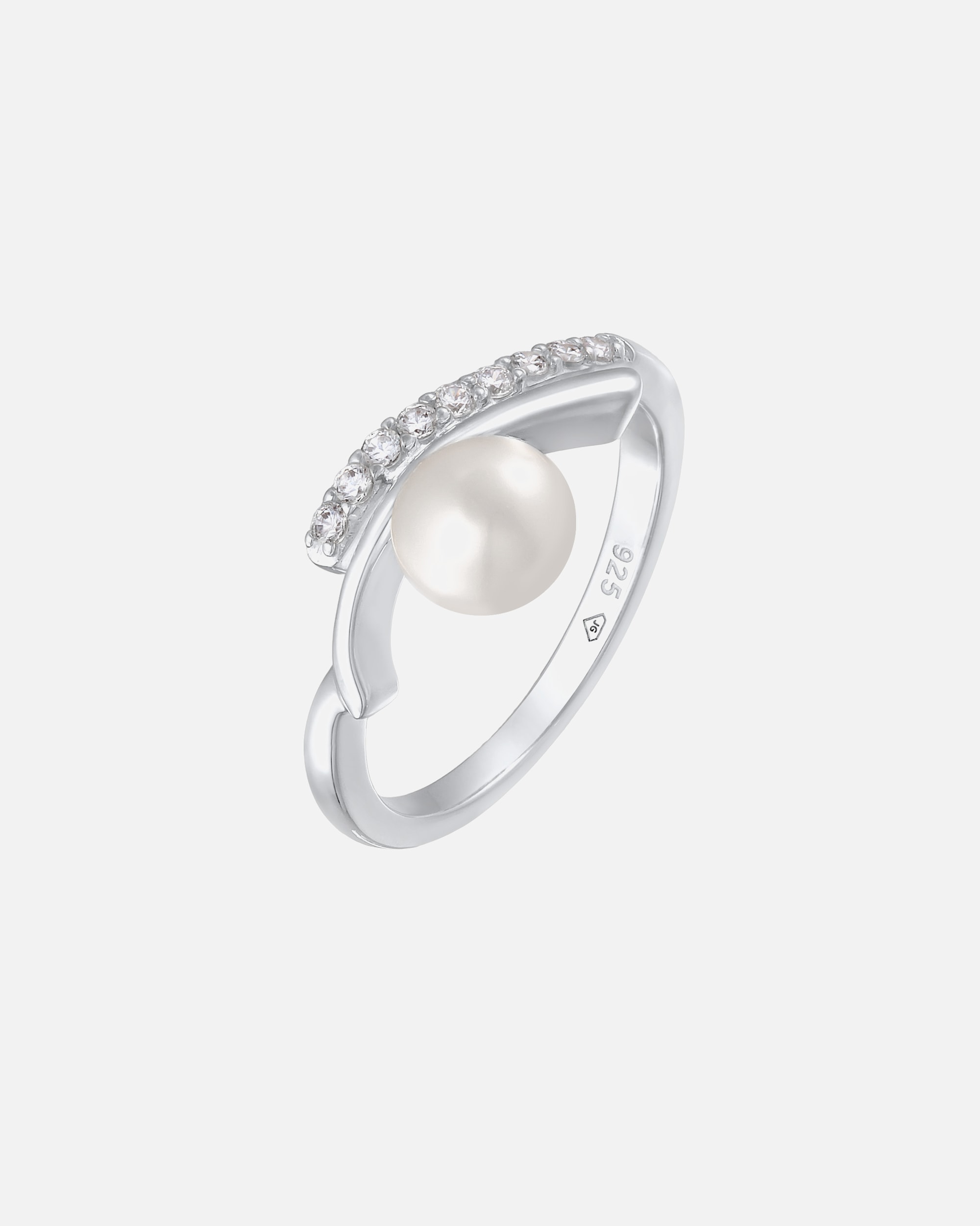 Bague pour Femme Nenalina Femmes enroulement élégant avec Perle de culture d'eau douce et zirconium en argent sterling 925 58