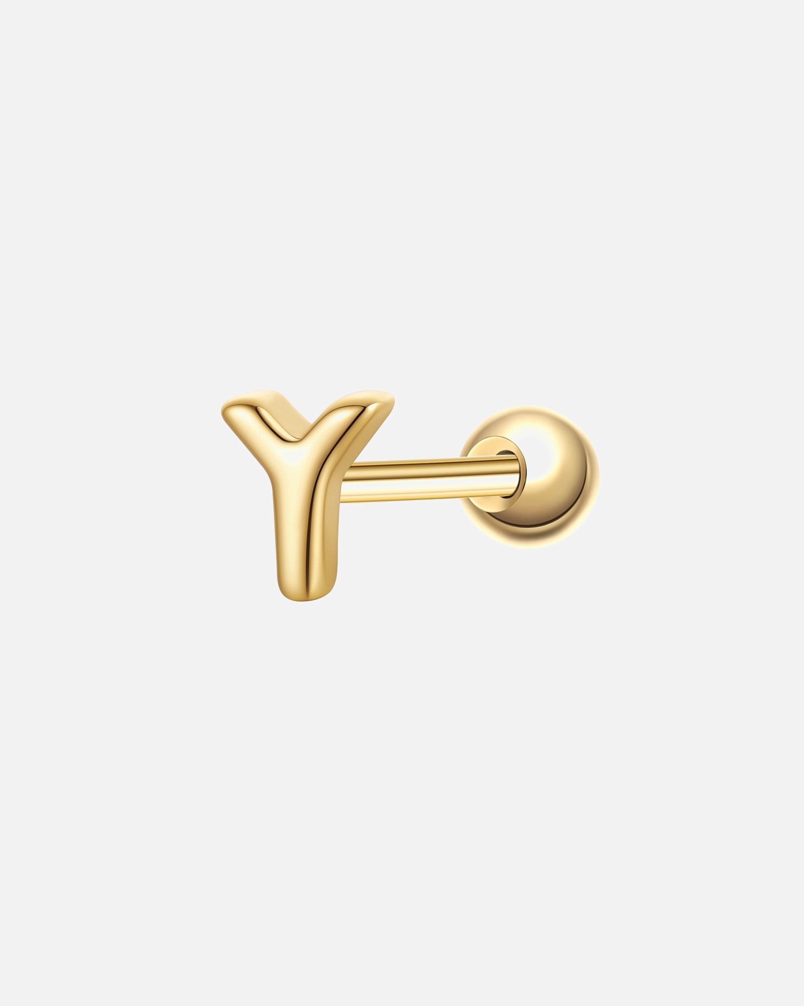 Boucles d'oreilles pour Femme Glanzstücke München Piercing Lettre Y en argent sterling en or jaune 3,9 mm