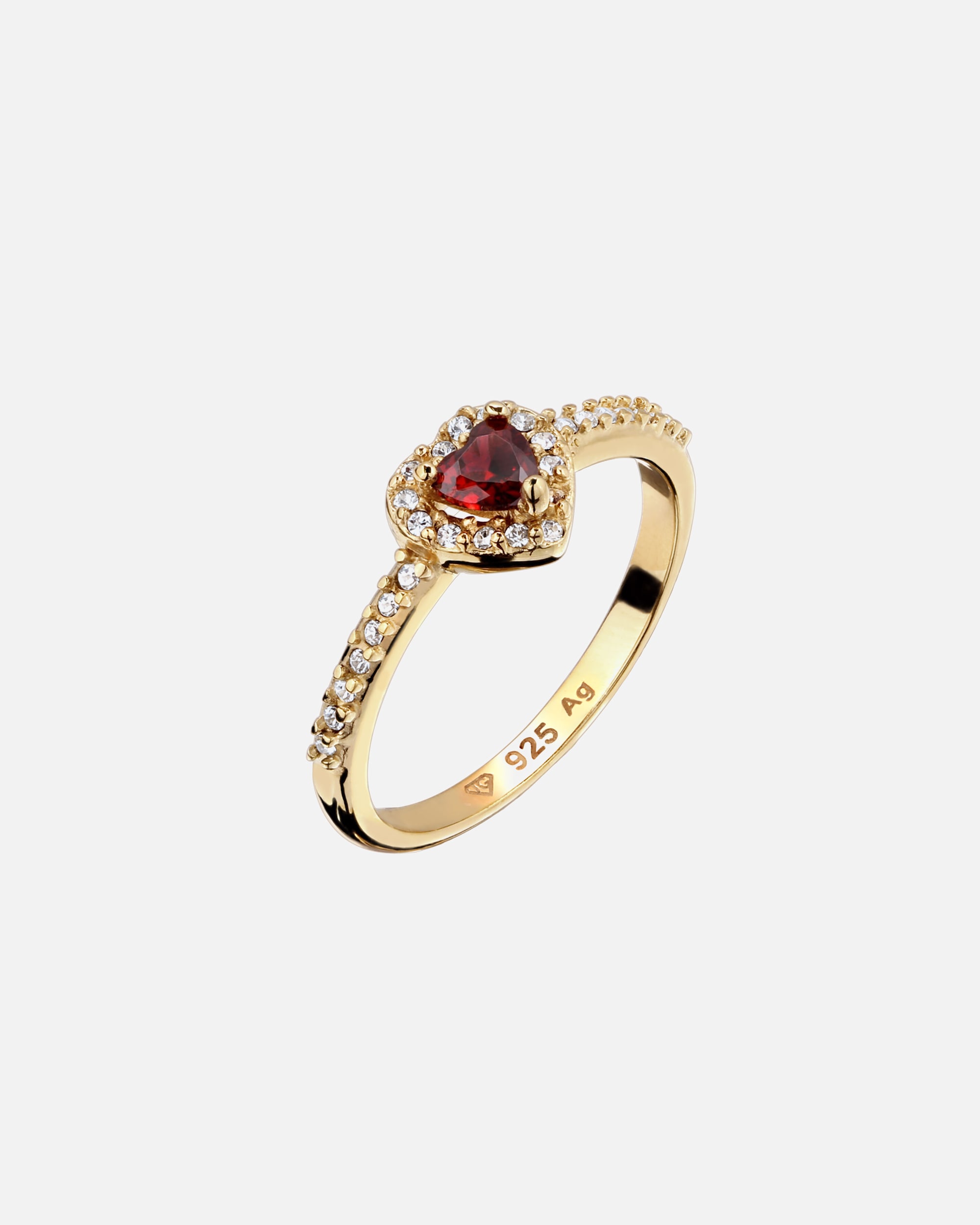Bague pour Femme Elli Bague avec pierres Zirconia Rouge 925 Sterling Silver Gold-plated 52