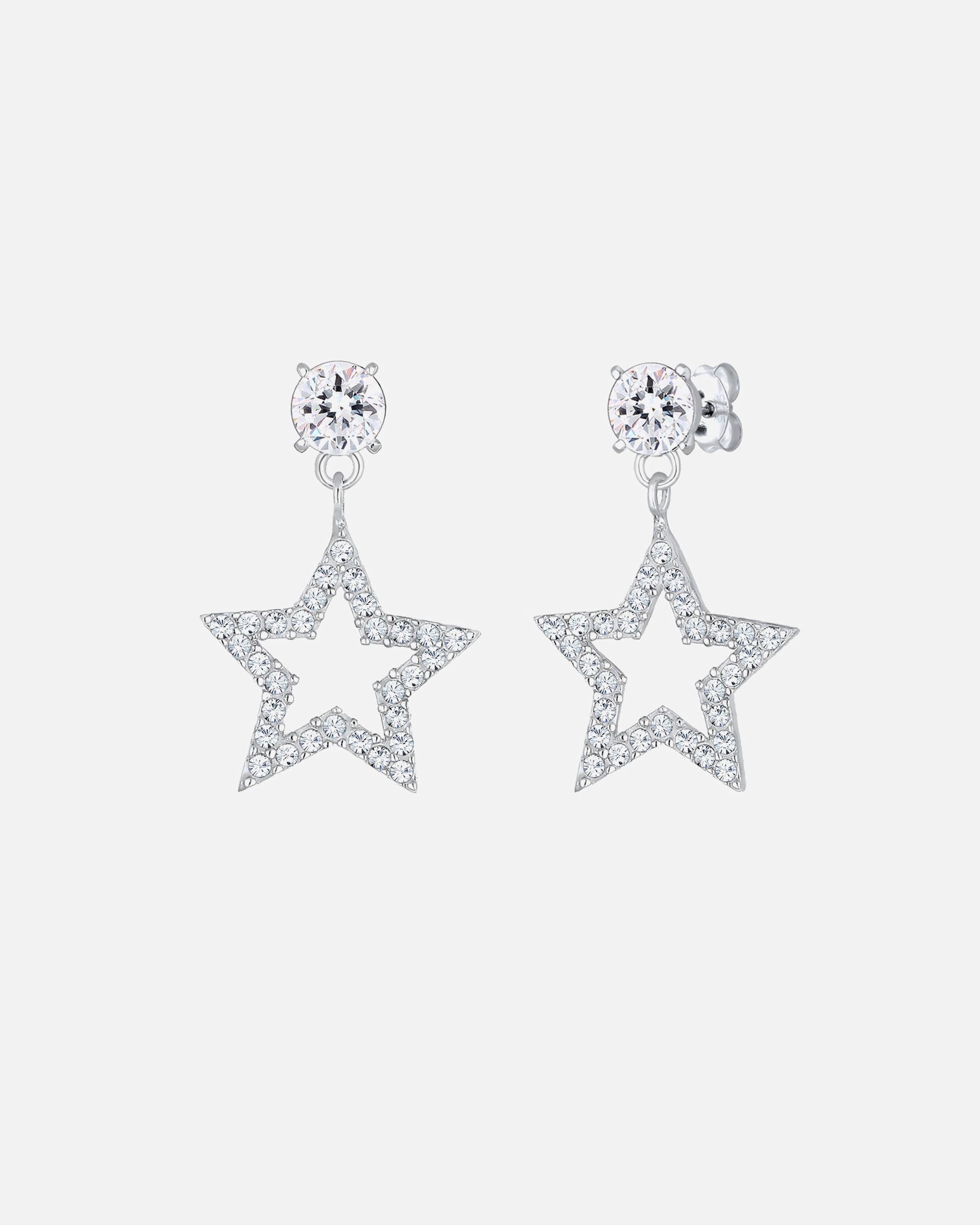 Boucles d'oreilles pour Femme Elli Femmes étoiles sparkling avec cristaux en argent sterling 925 silberfarben