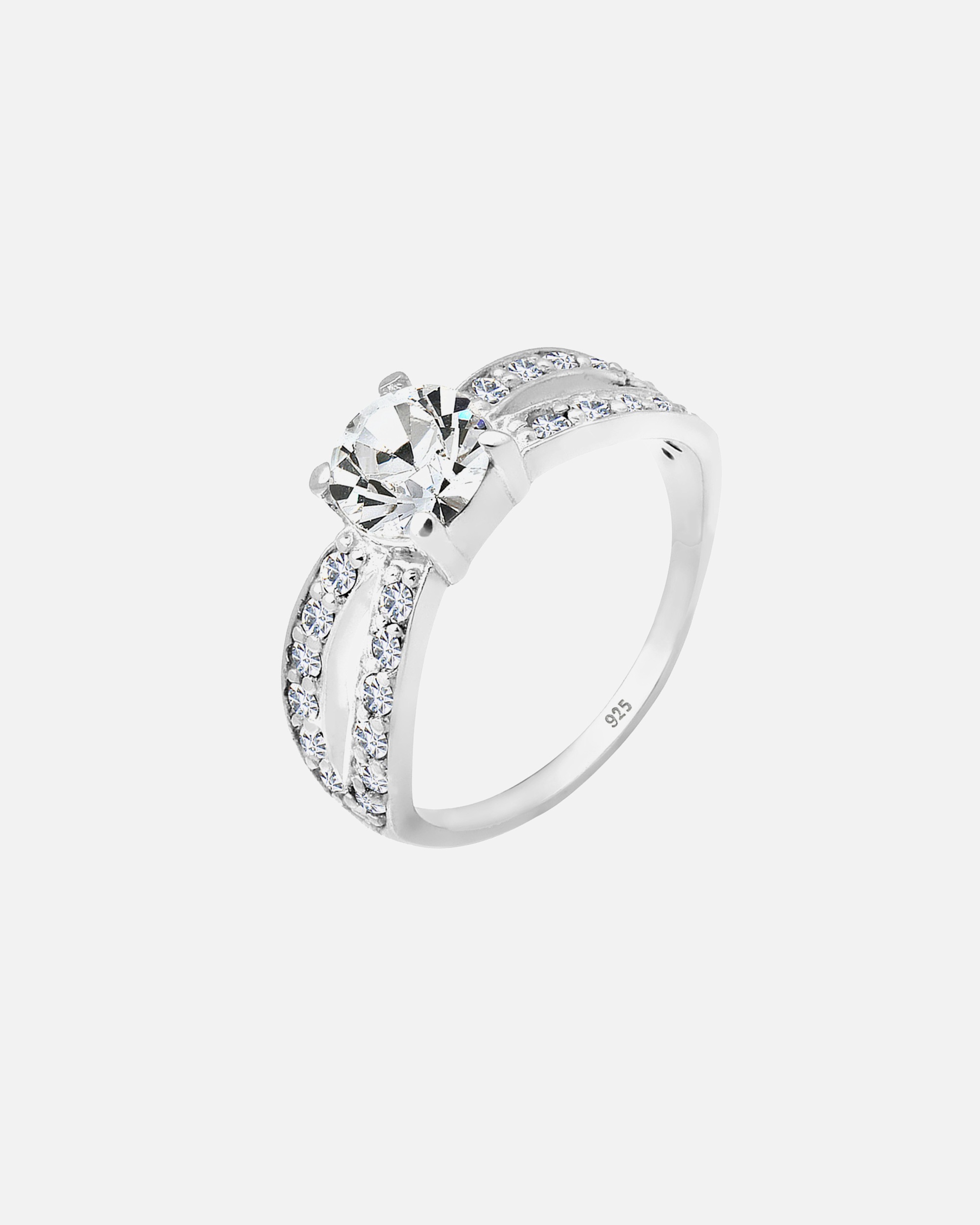 Bague pour Femme Elli Solitaire Glamoureux Cristal 925 Argent 52