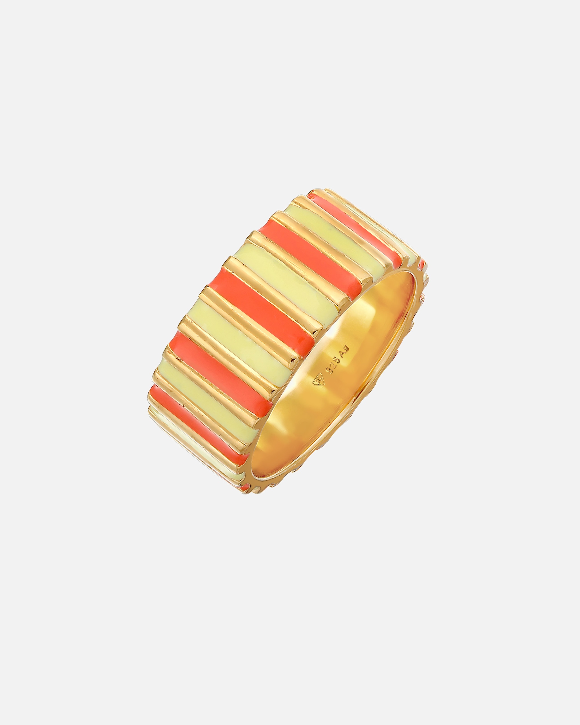 Bague pour Femme Elli Bandring Relief Rillen Emaille 925 Silber 54