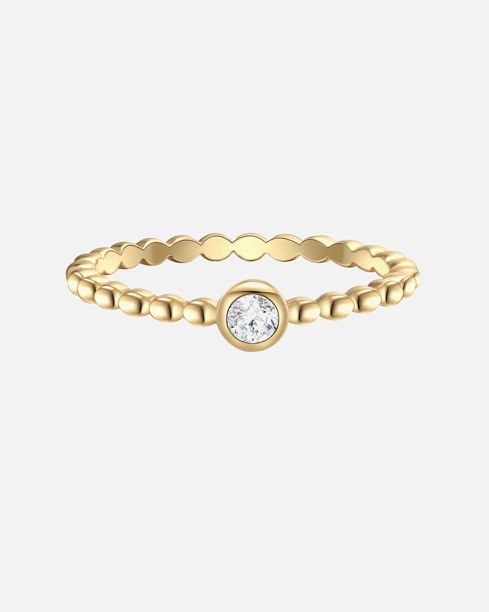 Bague pour Femme Glanzstücke München Bague en argent Argent sterling Oxyde de zirconium (CZ) en Or jaune 48