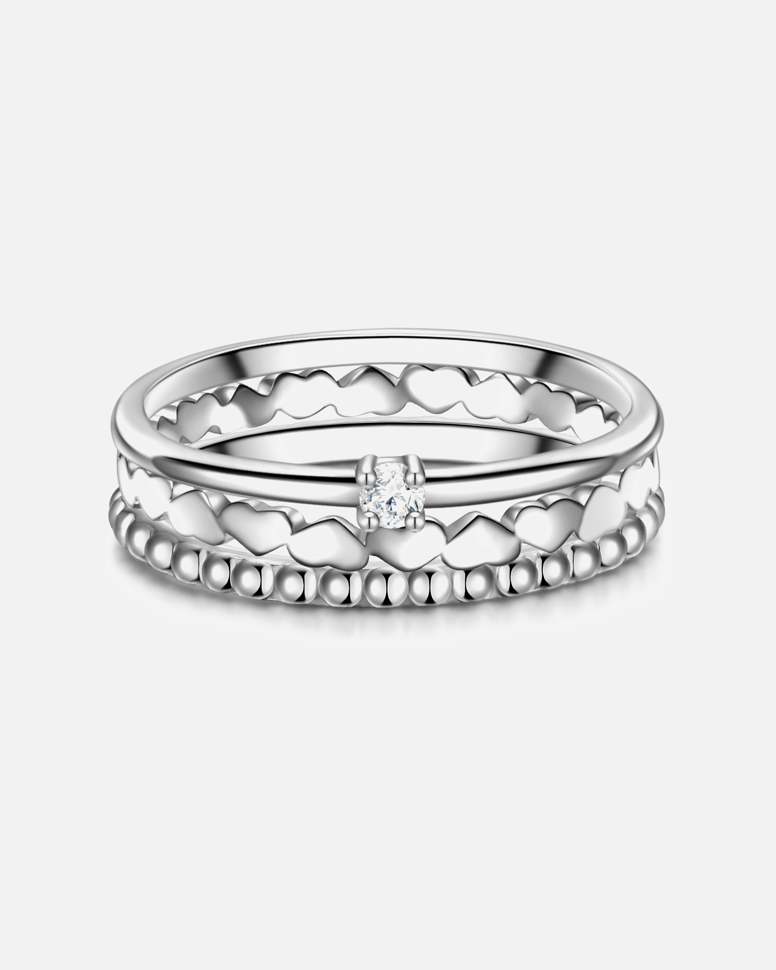 Bague pour Femme Glanzstücke München Bague en argent Coeur/boule Argent sterling Oxyde de zirconium (CZ) en Argent 50