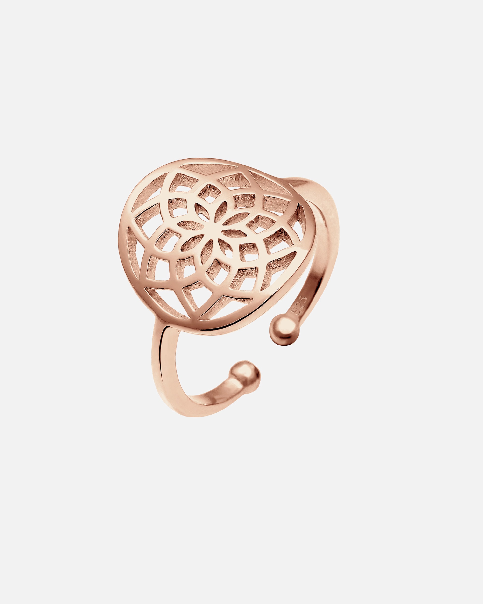 Bague pour Femme Elli Ornament Rond Boho Bague Femme - (925/1000) Argent rosefarben