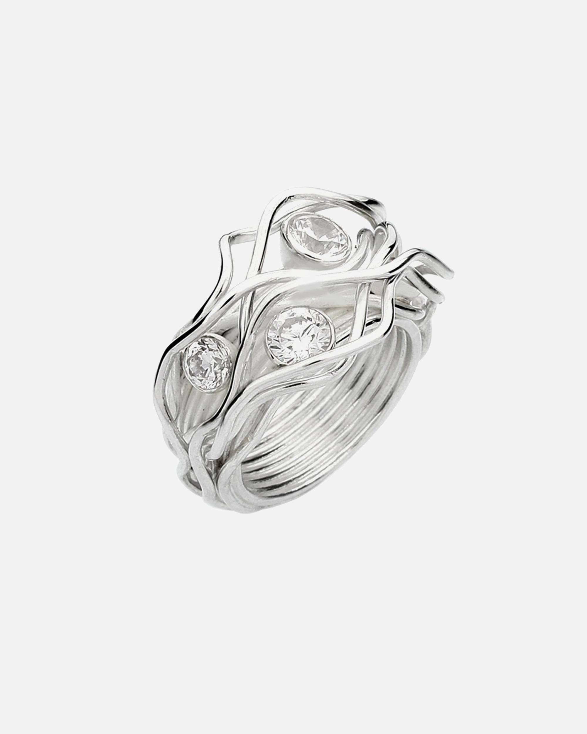 Bague pour Femme Nenalina Noué Tissé Cristaux de Zirconium Argent 925 58