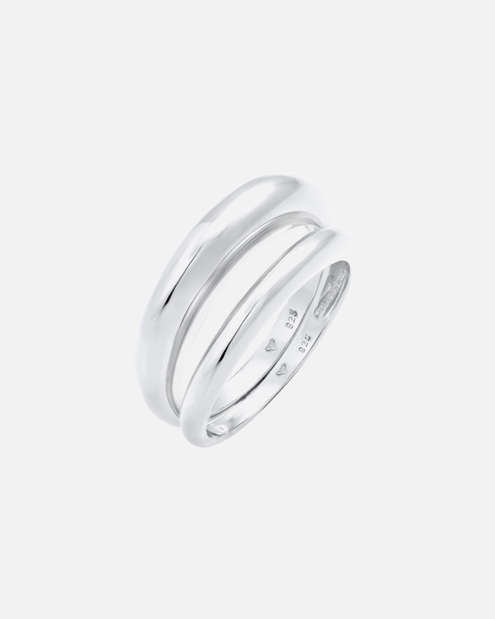 Bague pour Femme Elli PREMIUM Jeu de bagues pour femmes - Basic Chunky Trend Blogger en argent sterling 925 56