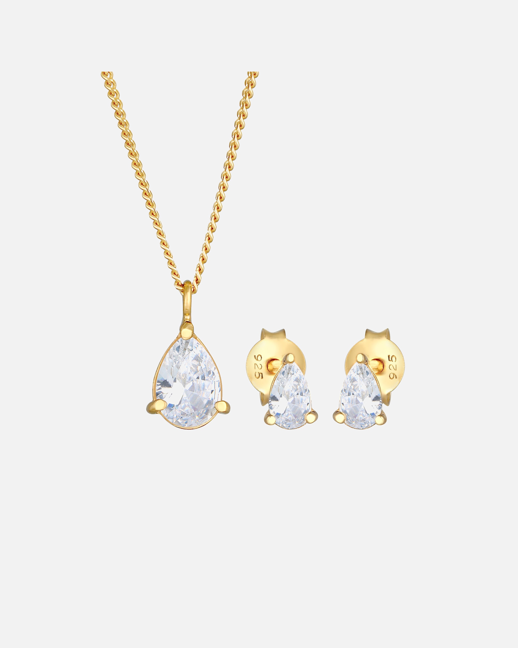 Bijoux pour Femme Elli Clous d'oreilles pendentif pour dames avec pierres de zircone en argent sterling 925 golfarben