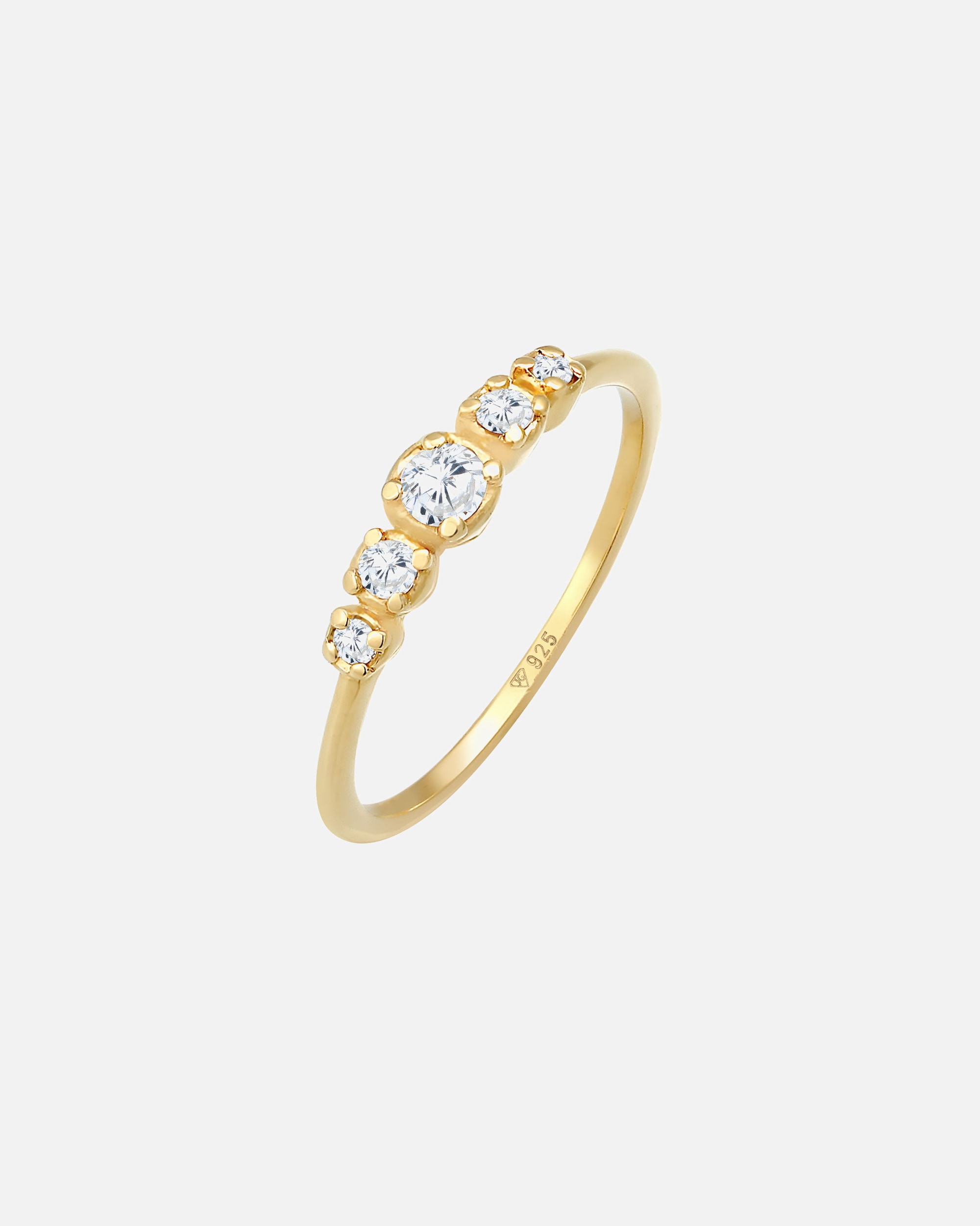 Bague pour Femme Elli Zirconia fiançailles Eternity 925 Argent Plaqué Or 52