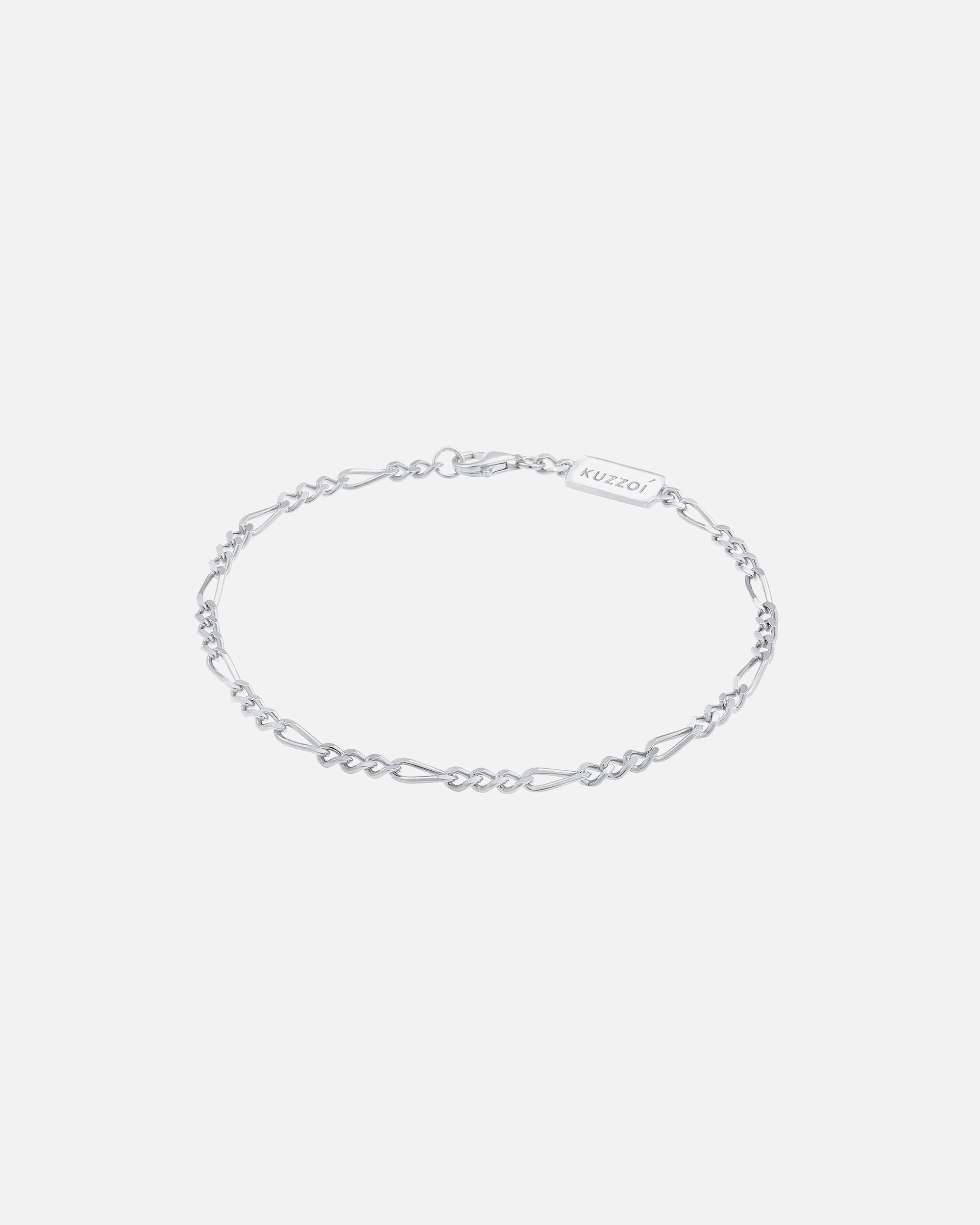 Bracelet pour Homme KUZZOI Chaîne Figaro Massif Basique Must-Have Cool 925 Argent 21