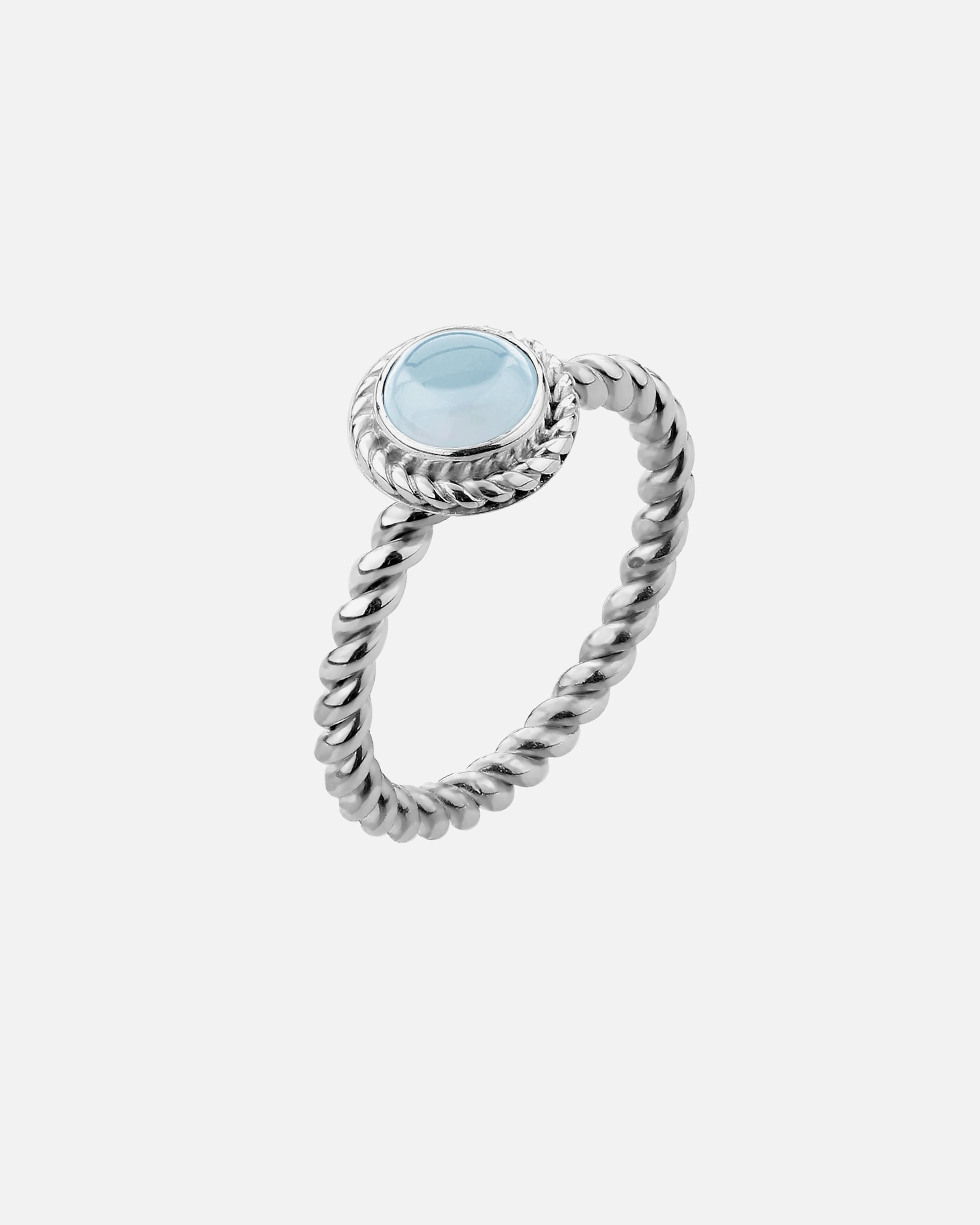 Bague pour Femme Nenalina Aigue-marine pierre de naissance mars boho 925 Argent 52