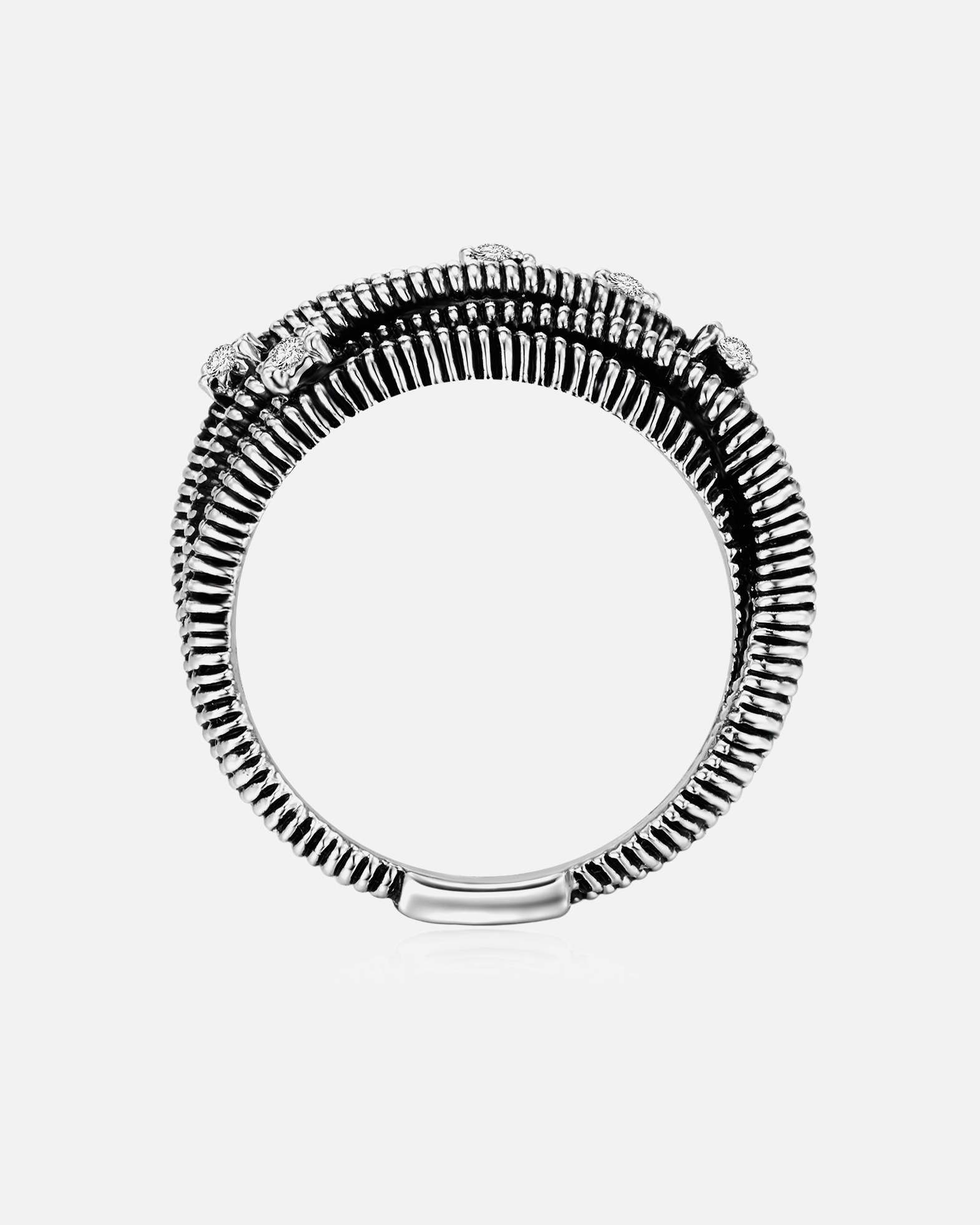 Bague pour Femme Lulu & Jane Bague tendance Métal Verre en Argent 58