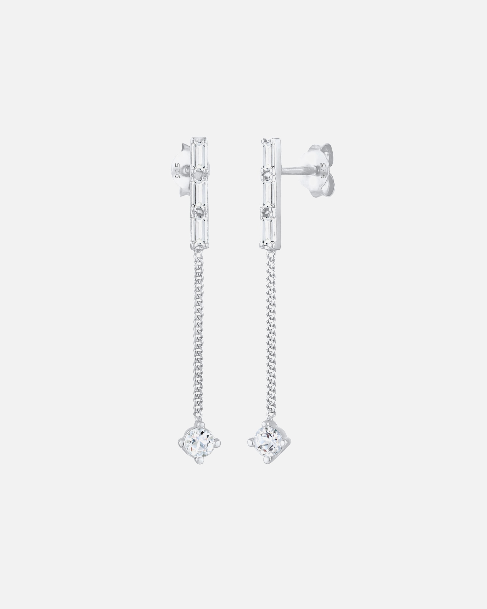 Boucles d'oreilles pour Femme Elli PREMIUM Boucles pendentes pour dames étincelantes avec des pierres topazes en 925/1000 argent massif silberfarben