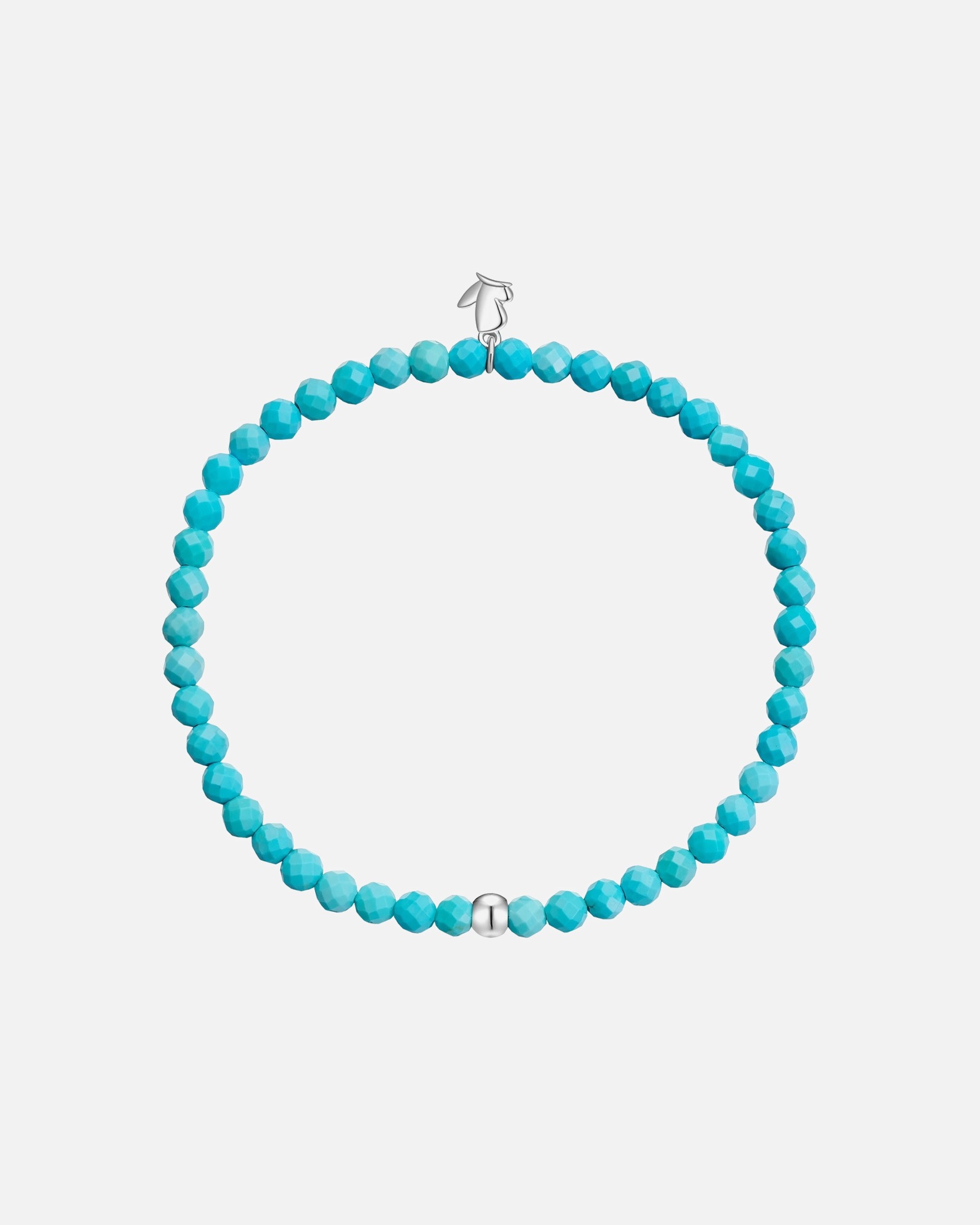 Bracelet pour Femme Glanzstücke München Bracelet en pierre précieuse en acier inoxydable en argent avec turquoise (rek.) 17,0 cm