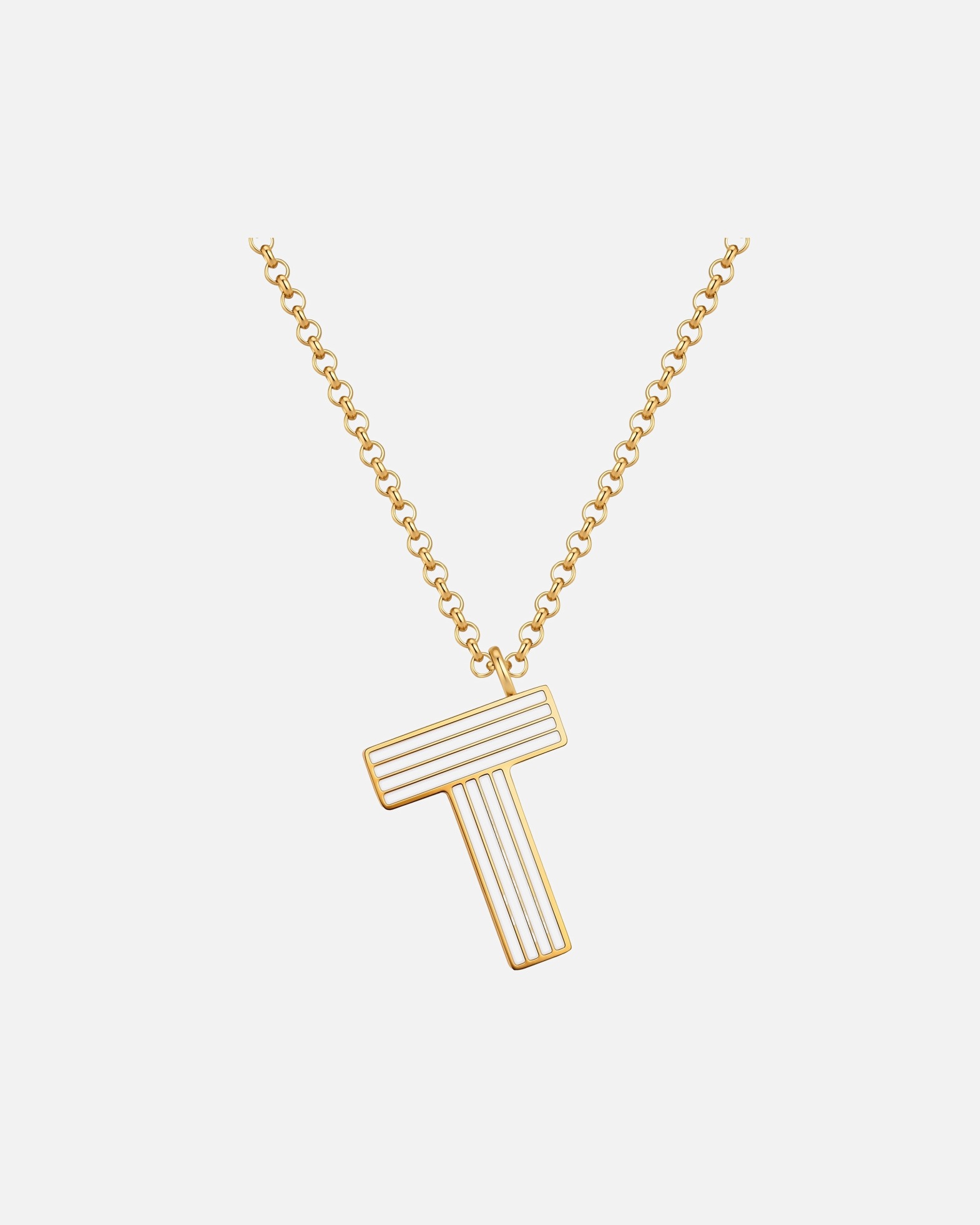 Collier pour Femme Glanzstücke München Collier Lettre T en Acier Inoxydable en Doré 40,0 cm Basiskette + 5,0 cm Verlängerung