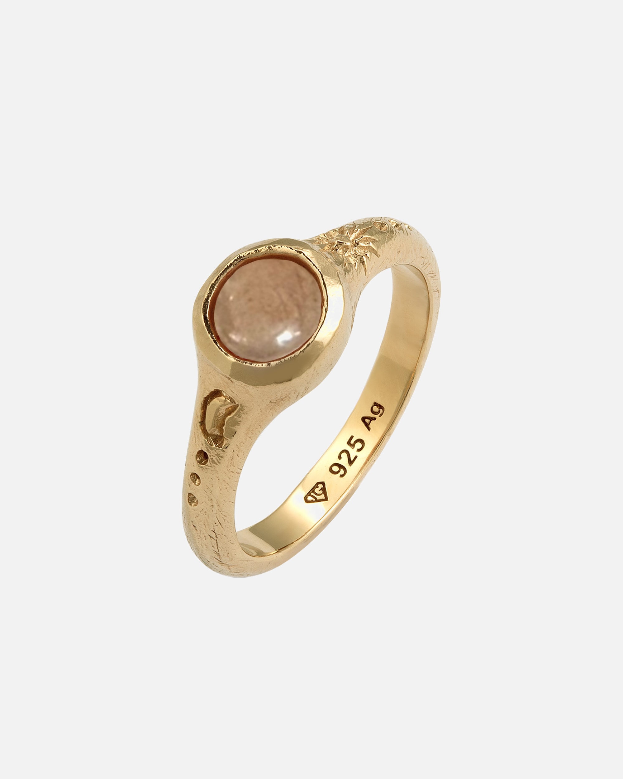 Bague pour Femme Haze & Glory Default Brand Line Bague Cercle Sun Stone Orange 925 Sterling Silver 50