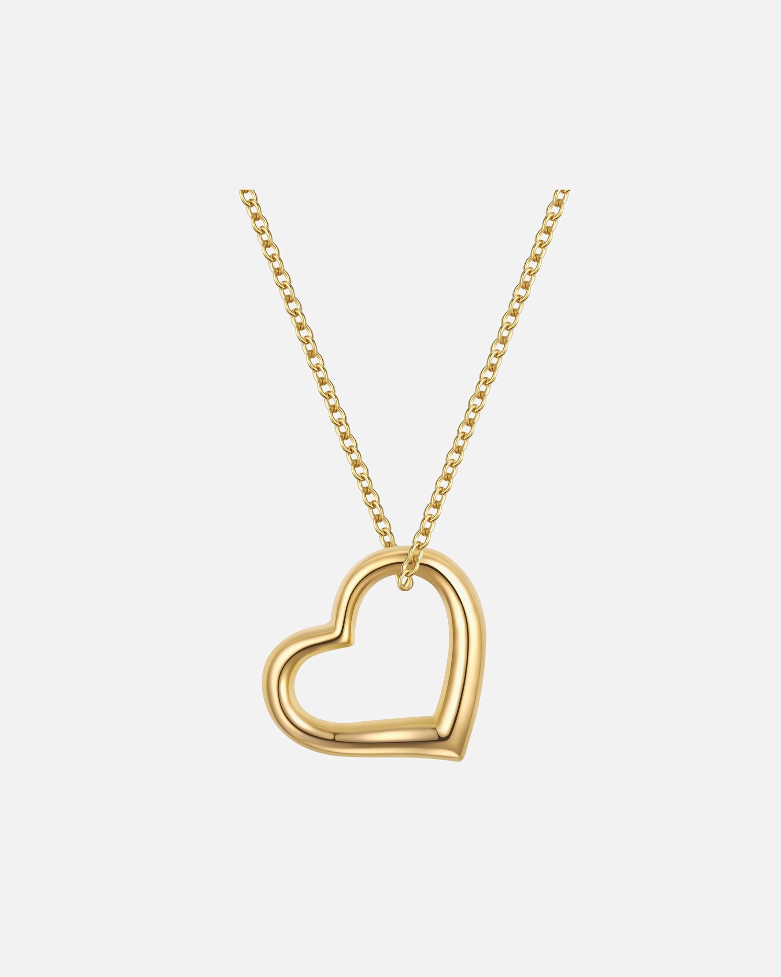 Collier pour Femme Rafaela Donata Chaîne Coeur en Argent sterling en Or jaune Chaîne de base 42,0 + rallonge de 5,0 cm