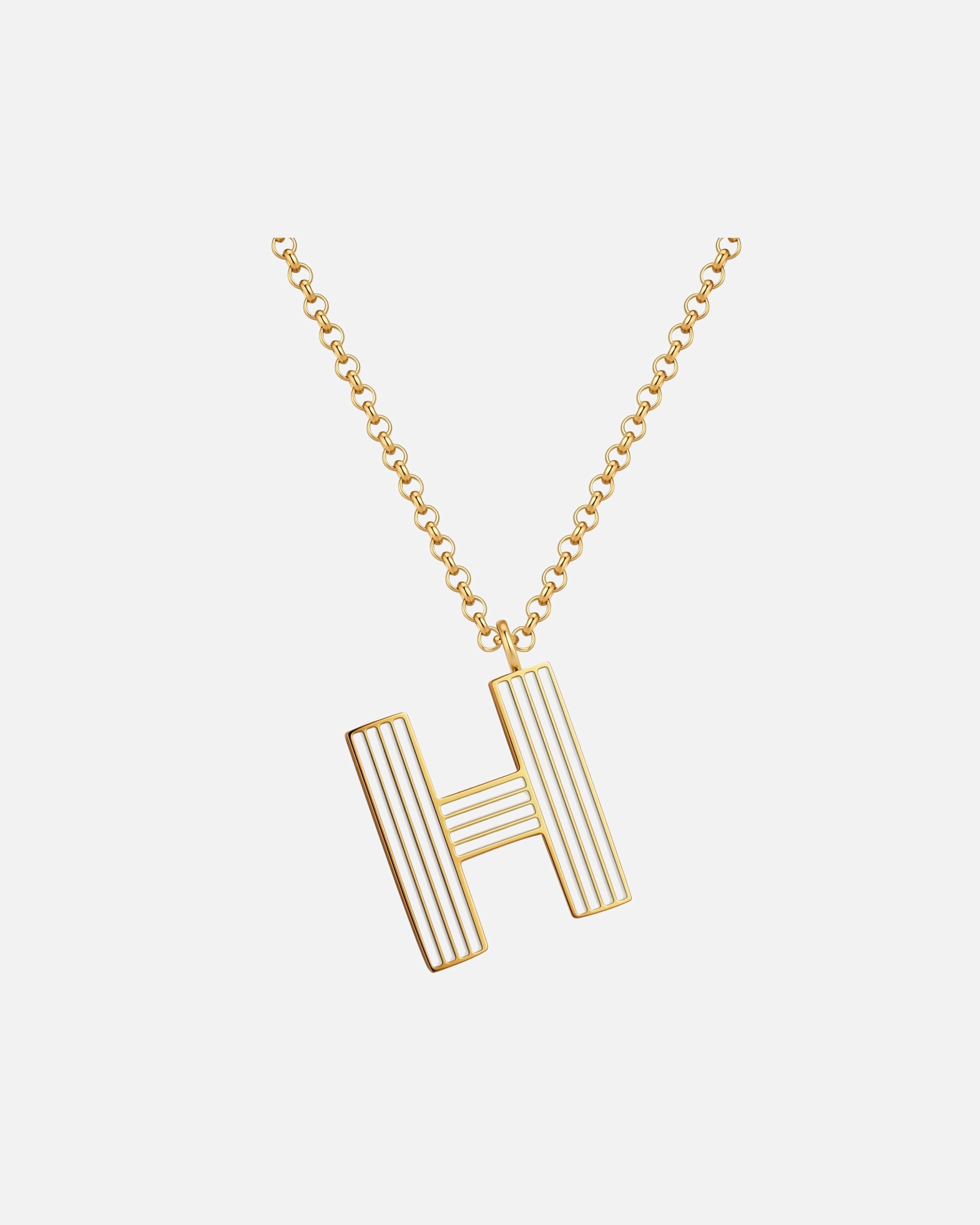 Collier pour Femme Glanzstücke München Collier Lettre H en Acier Inoxydable en Doré 40,0 cm Basiskette + 5,0 cm Verlängerung