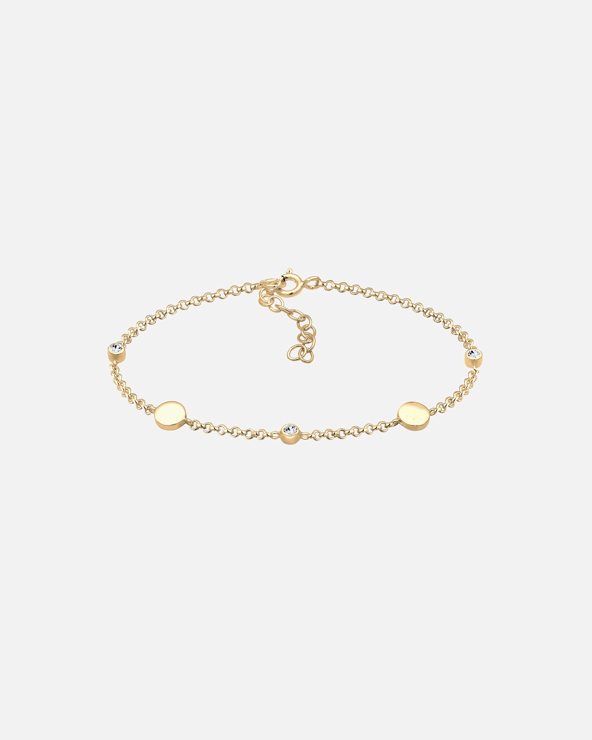 Bracelet pour Femme Elli Femmes avec plaquettes et cristaux en argent sterling 925 goldfarben